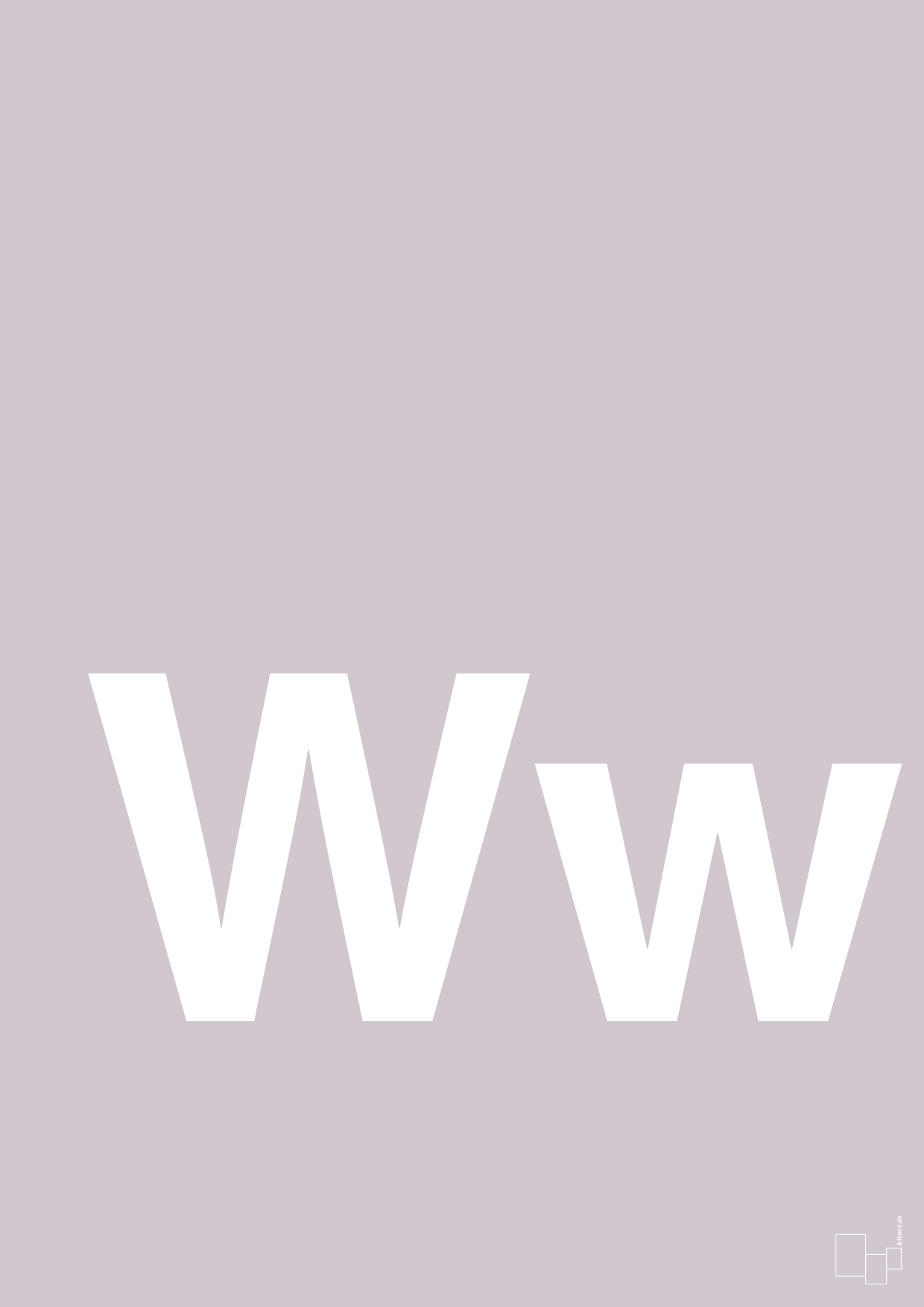 plakat: Bogstav Ww - dusty lilac-Bogstaver-A1two3