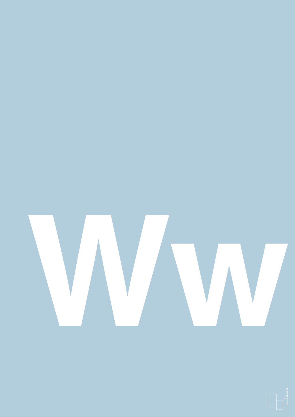 plakat: Bogstav Ww - heavenly blue-Bogstaver-A1two3