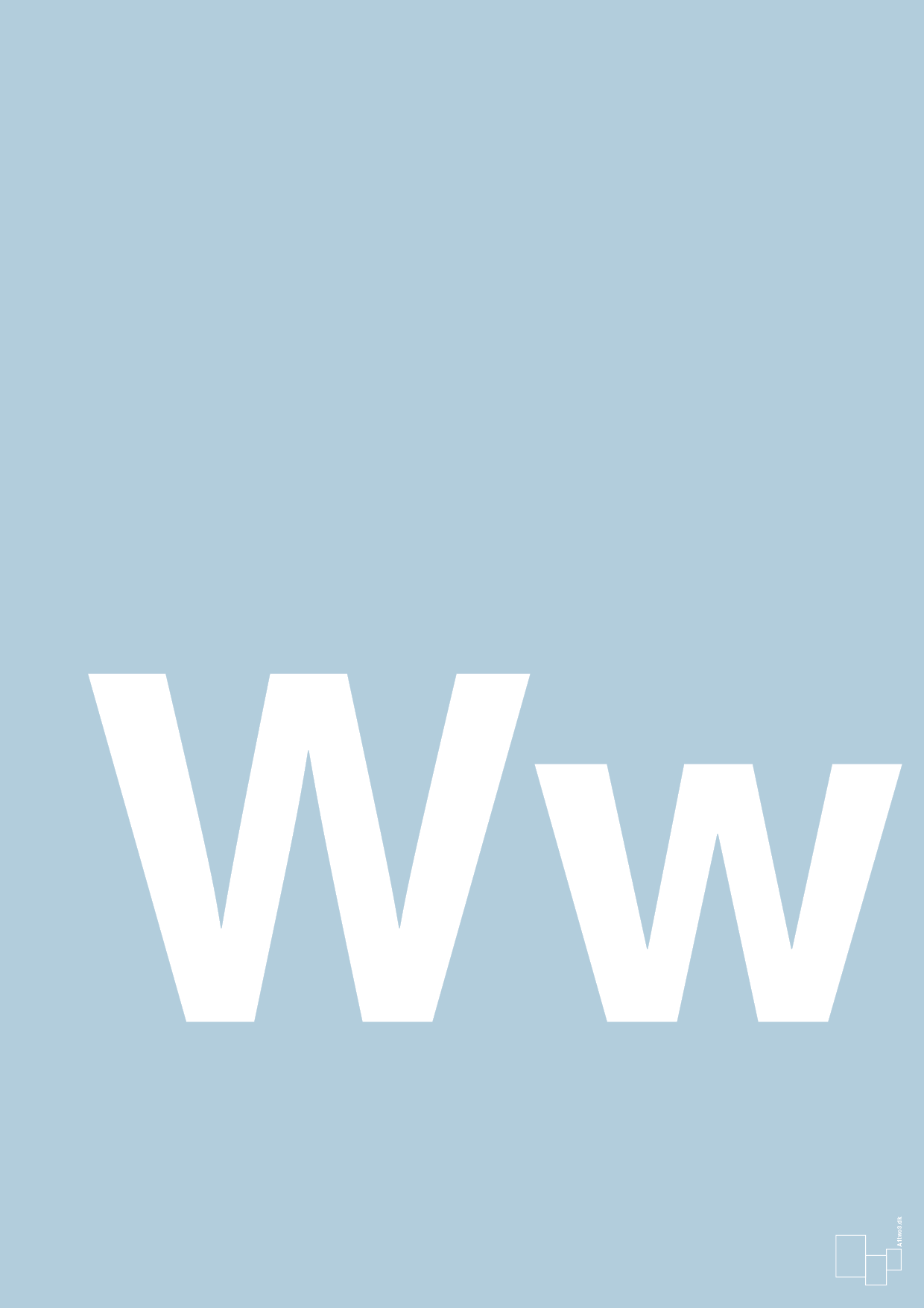 plakat: Bogstav Ww - heavenly blue-Bogstaver-A1two3