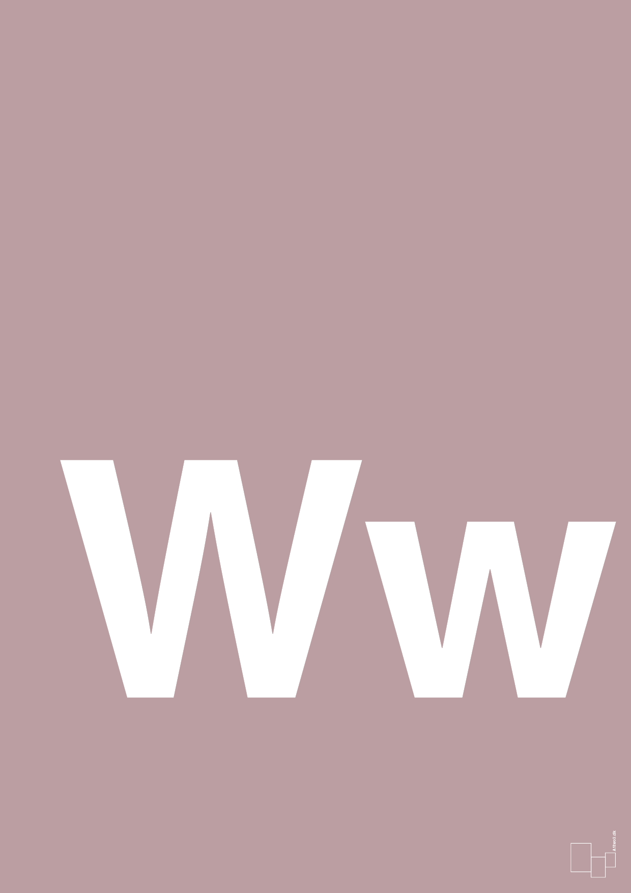 plakat: Bogstav Ww - light rose-Bogstaver-A1two3
