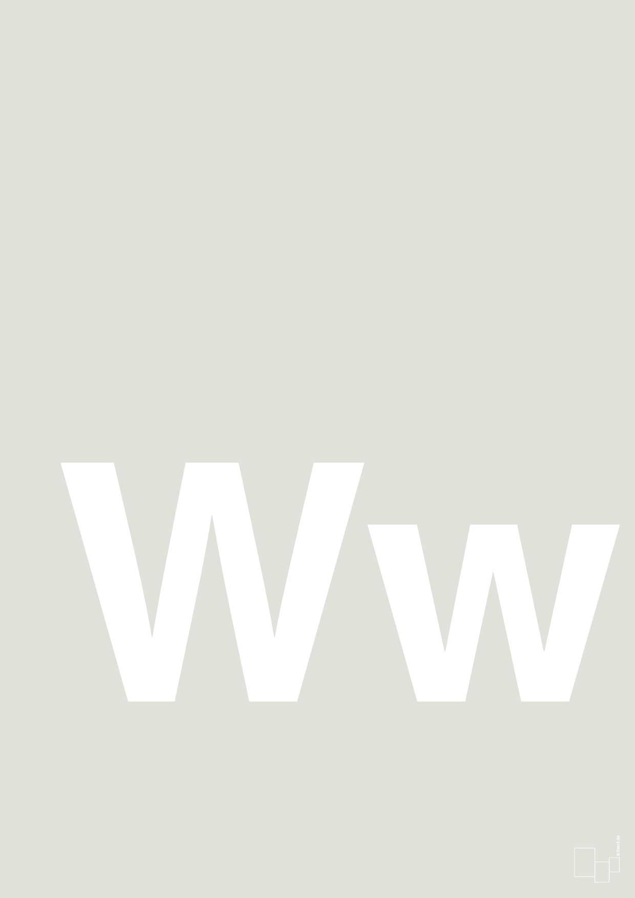 plakat: Bogstav Ww - painters white-Bogstaver-A1two3