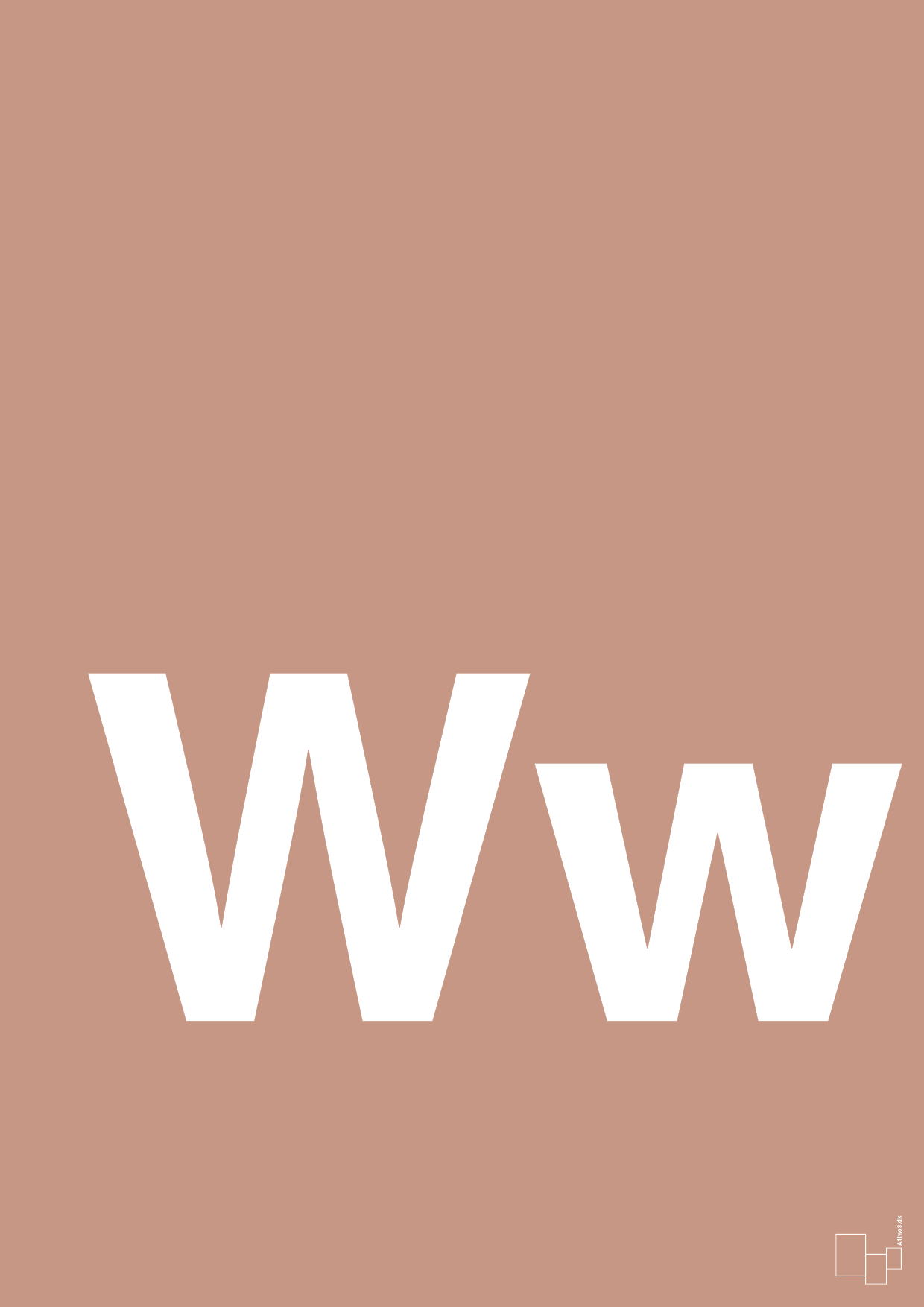 plakat: Bogstav Ww - powder-Bogstaver-A1two3