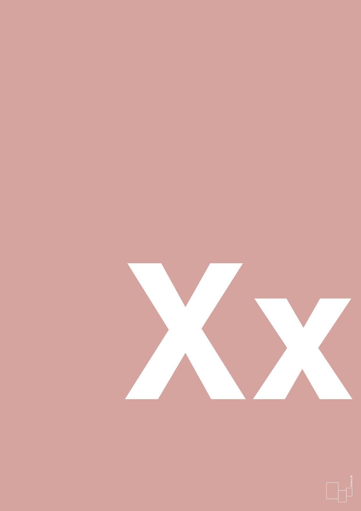 plakat: Bogstav Xx - bubble shell-Bogstaver-A1two3