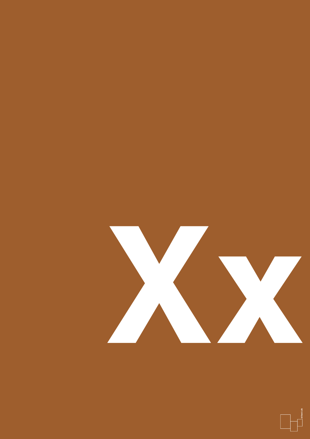 plakat: Bogstav Xx - cognac-Bogstaver-A1two3