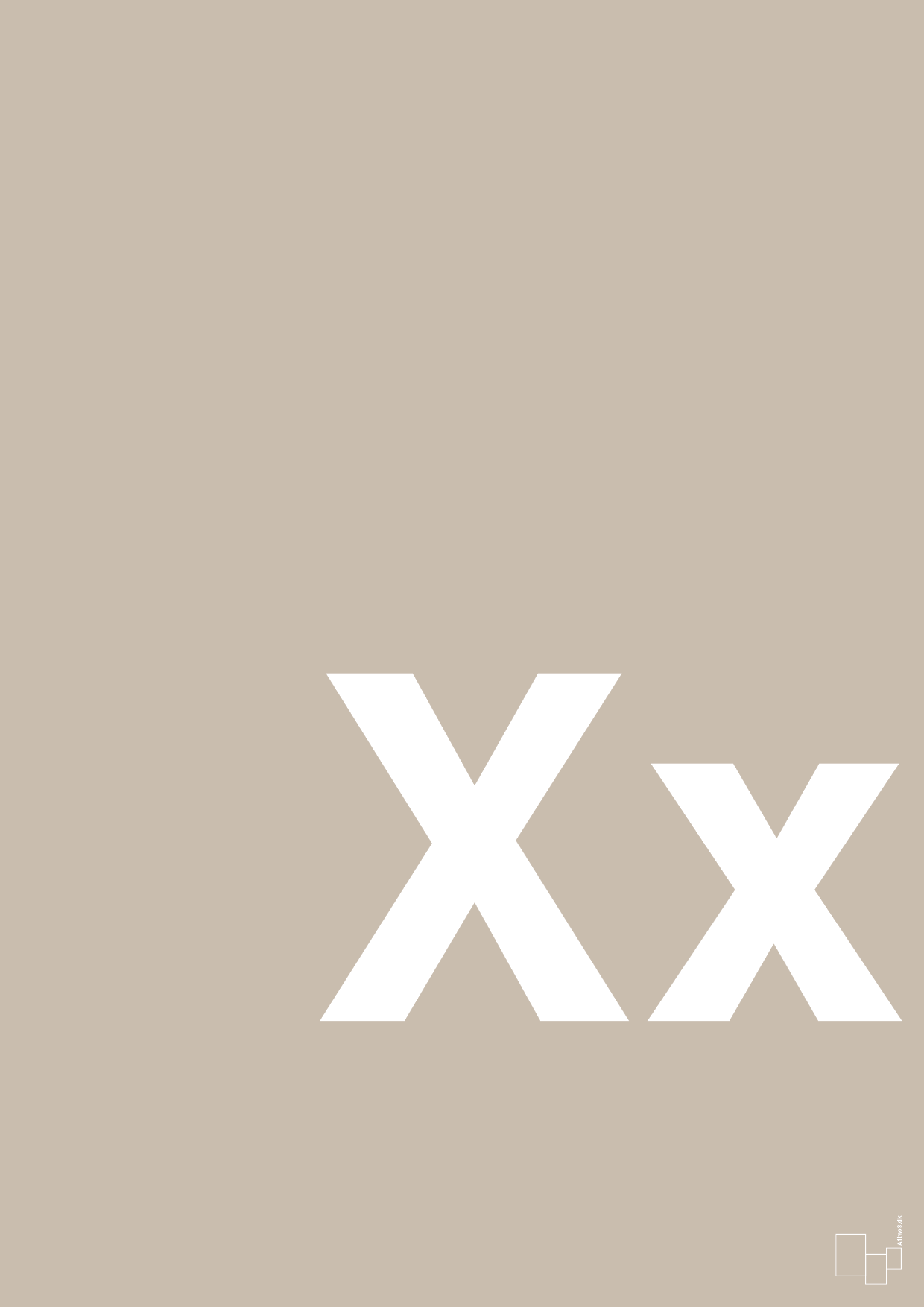 plakat: Bogstav Xx - creamy mushroom-Bogstaver-A1two3