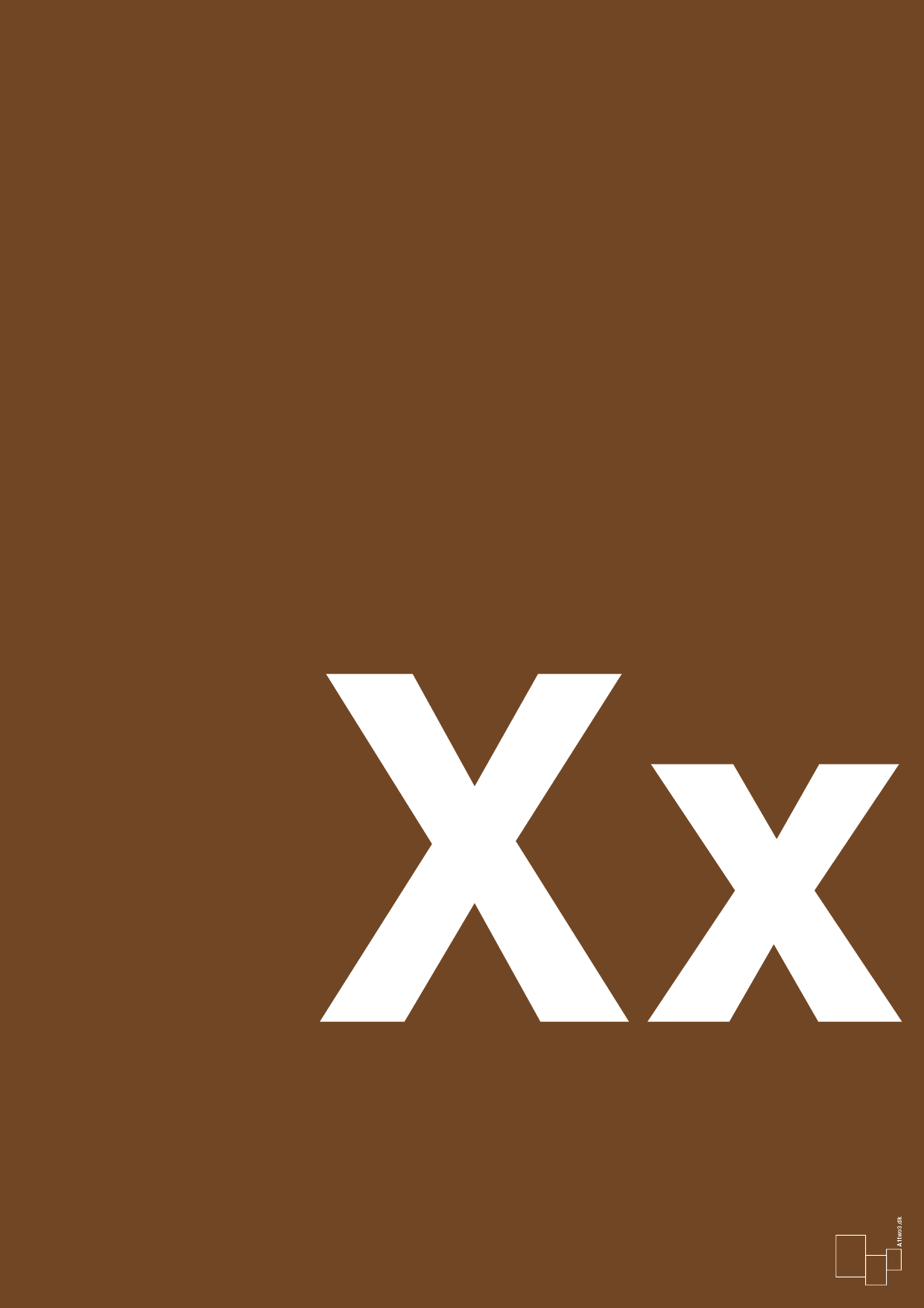 plakat: Bogstav Xx - dark brown-Bogstaver-A1two3