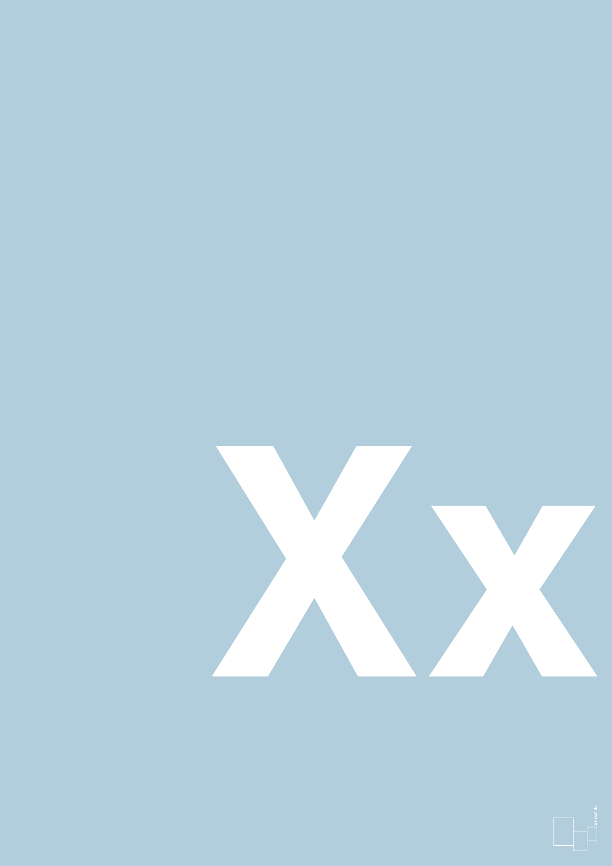 plakat: Bogstav Xx - heavenly blue-Bogstaver-A1two3