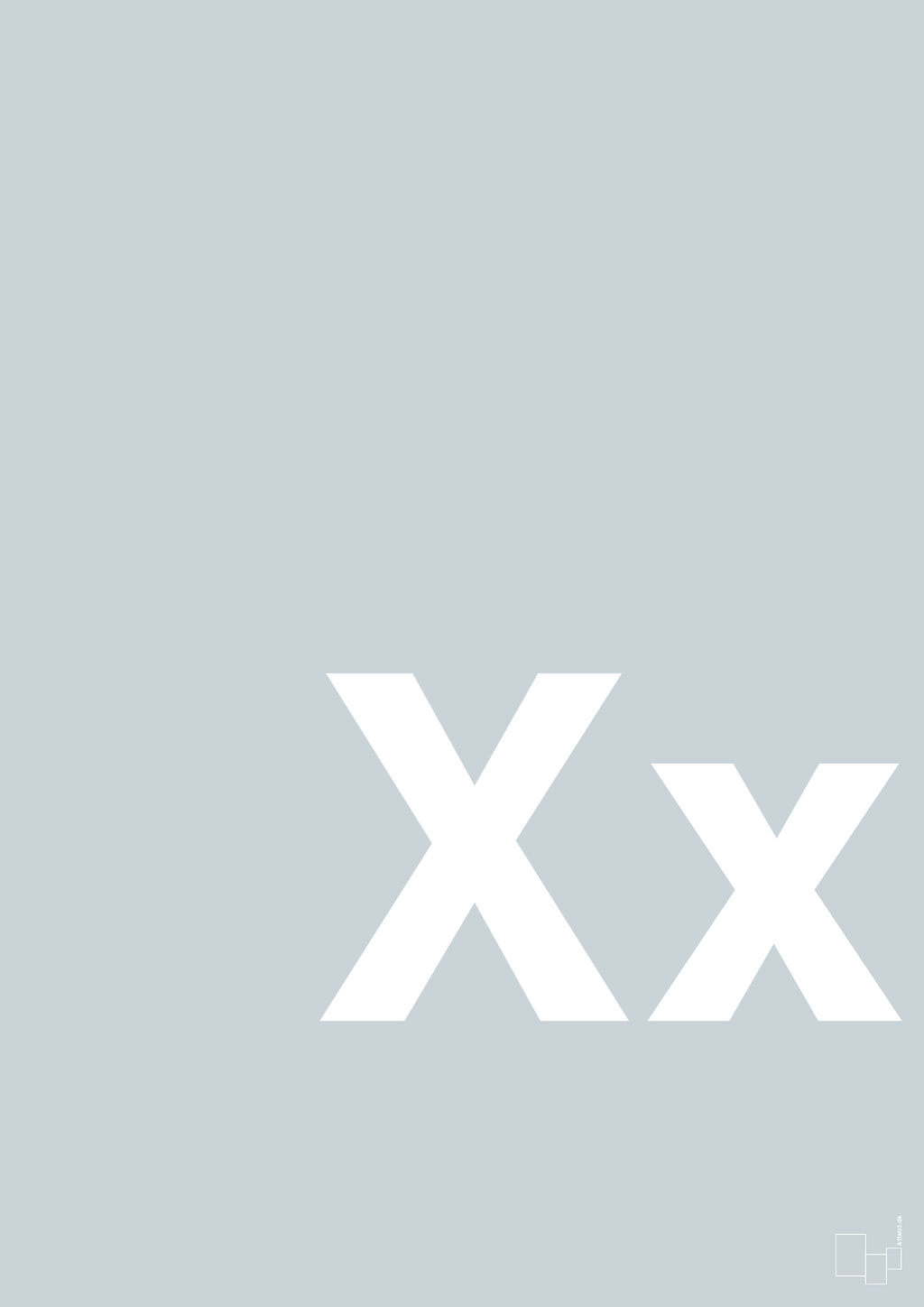 plakat: Bogstav Xx - light drizzle-Bogstaver-A1two3