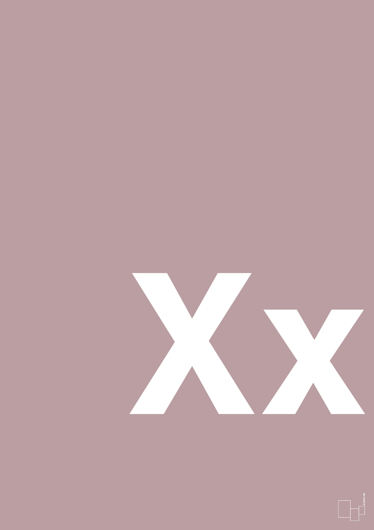 plakat: Bogstav Xx - light rose-Bogstaver-A1two3