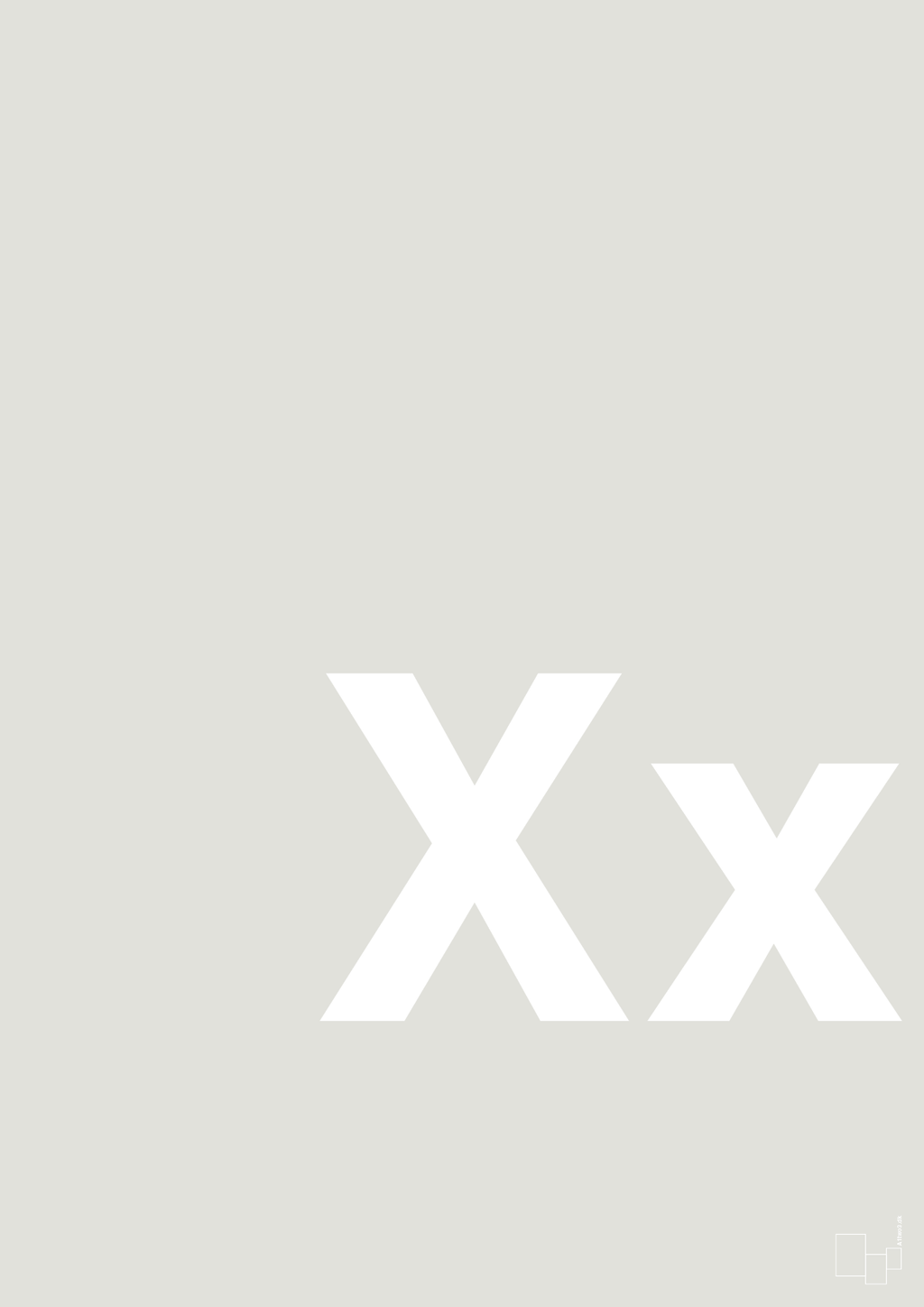 plakat: Bogstav Xx - painters white-Bogstaver-A1two3