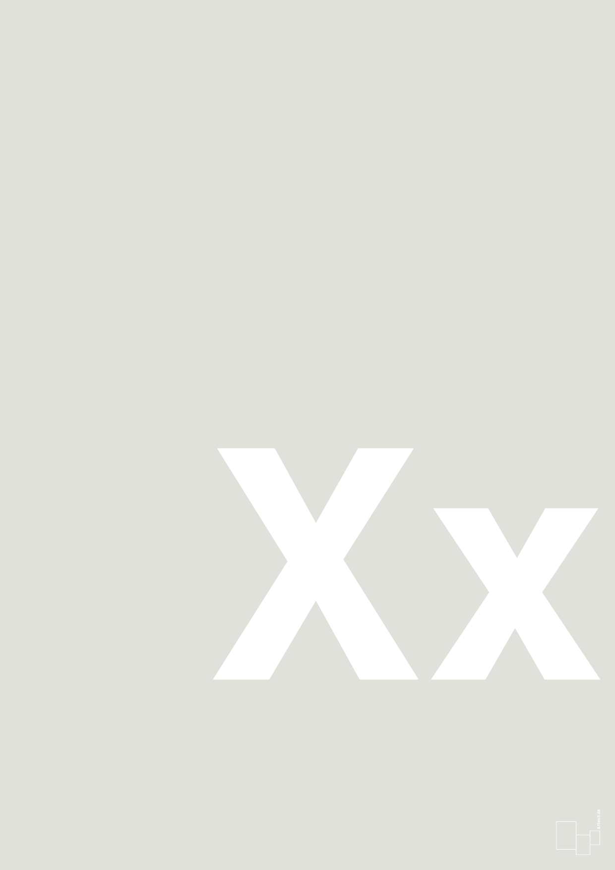plakat: Bogstav Xx - painters white-Bogstaver-A1two3