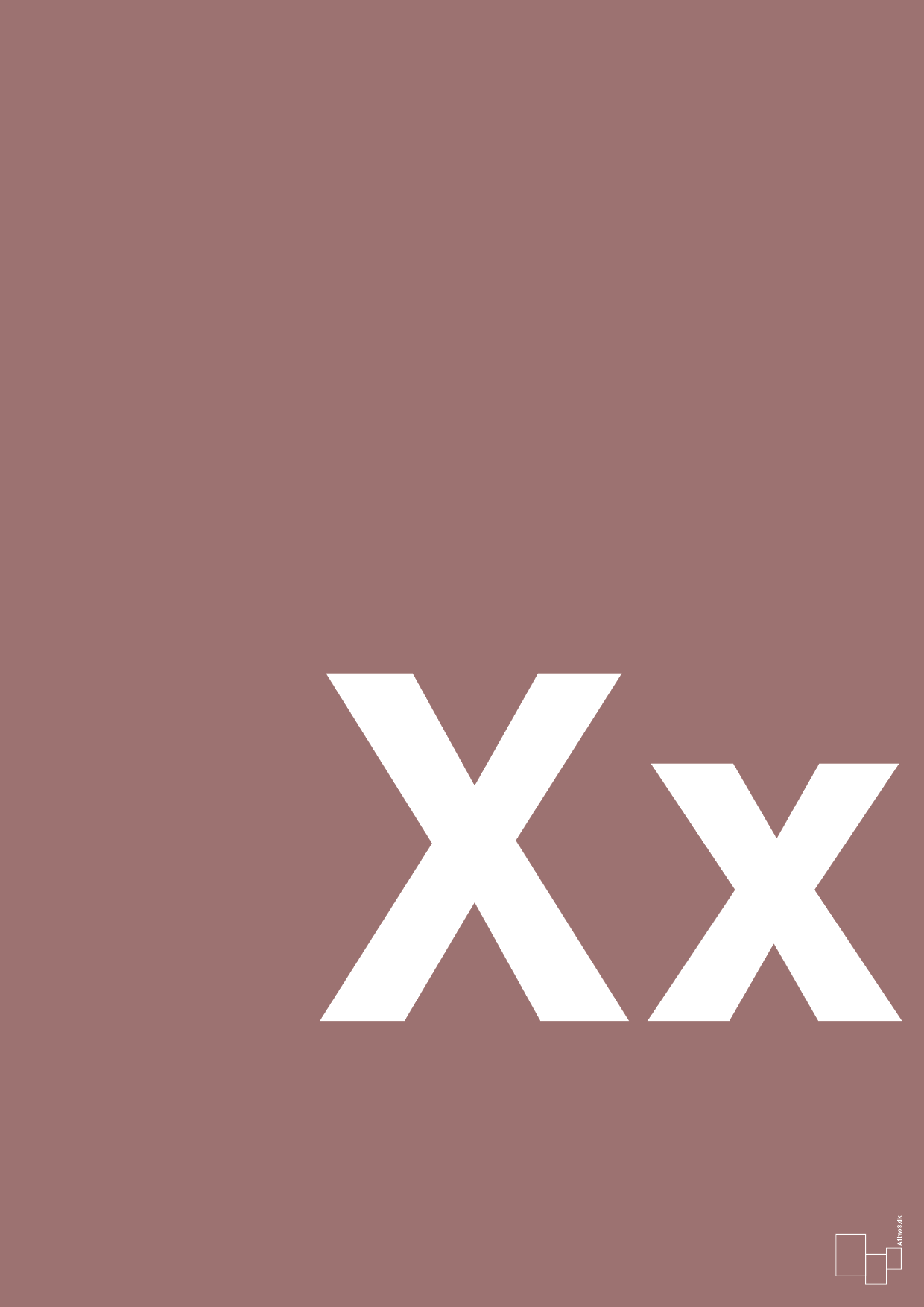 plakat: Bogstav Xx - plum-Bogstaver-A1two3
