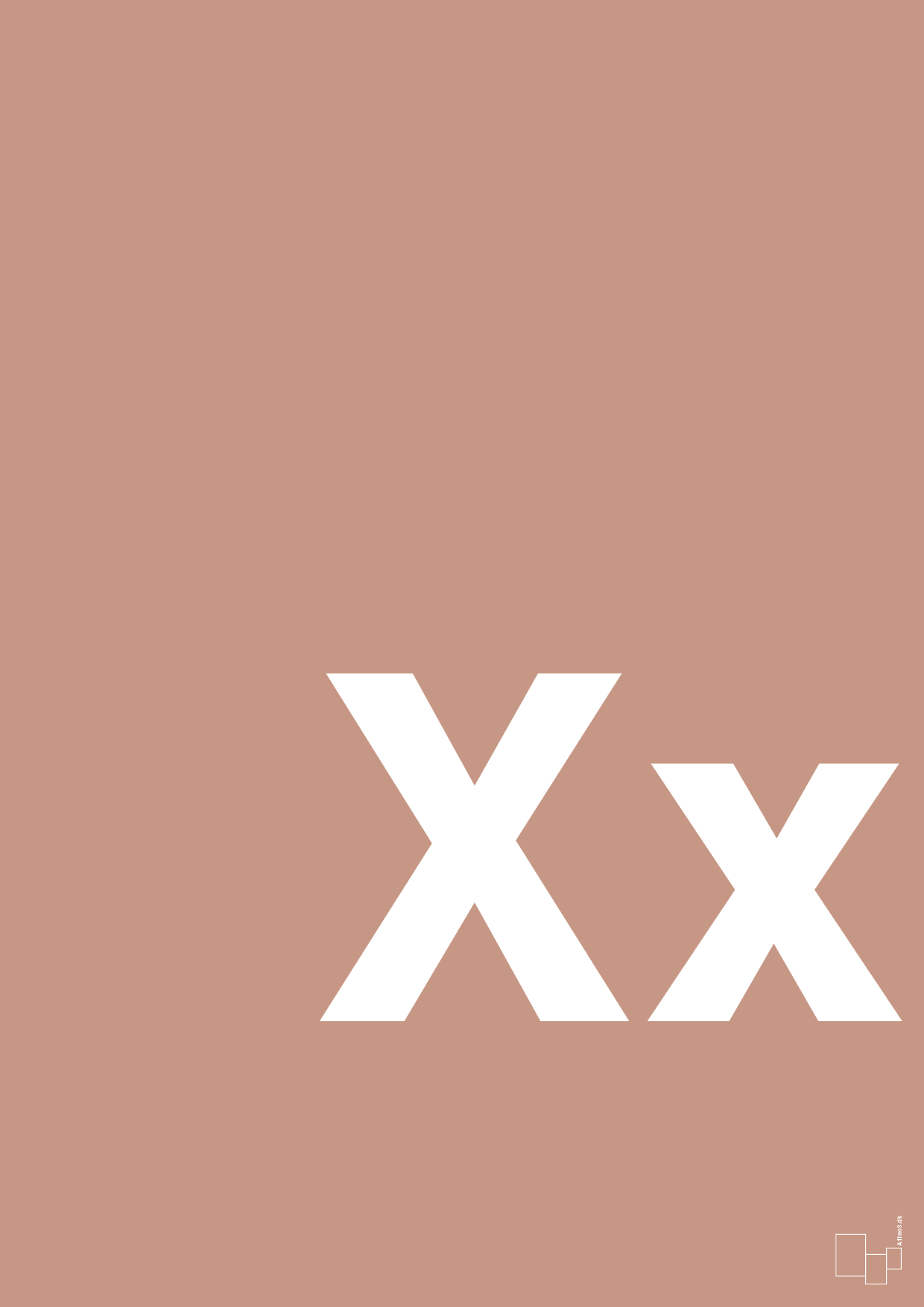 plakat: Bogstav Xx - powder-Bogstaver-A1two3