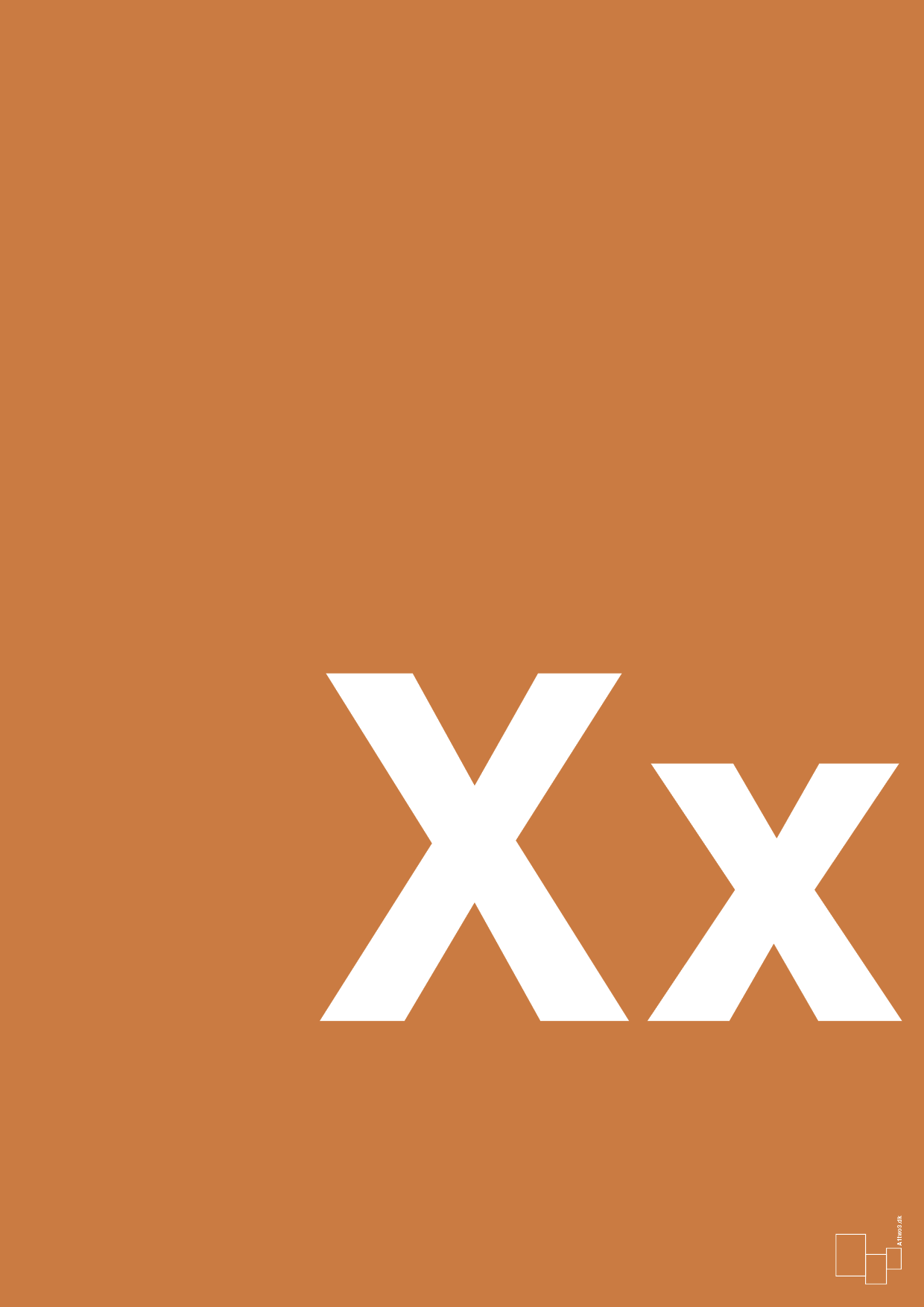 plakat: Bogstav Xx - rumba orange-Bogstaver-A1two3