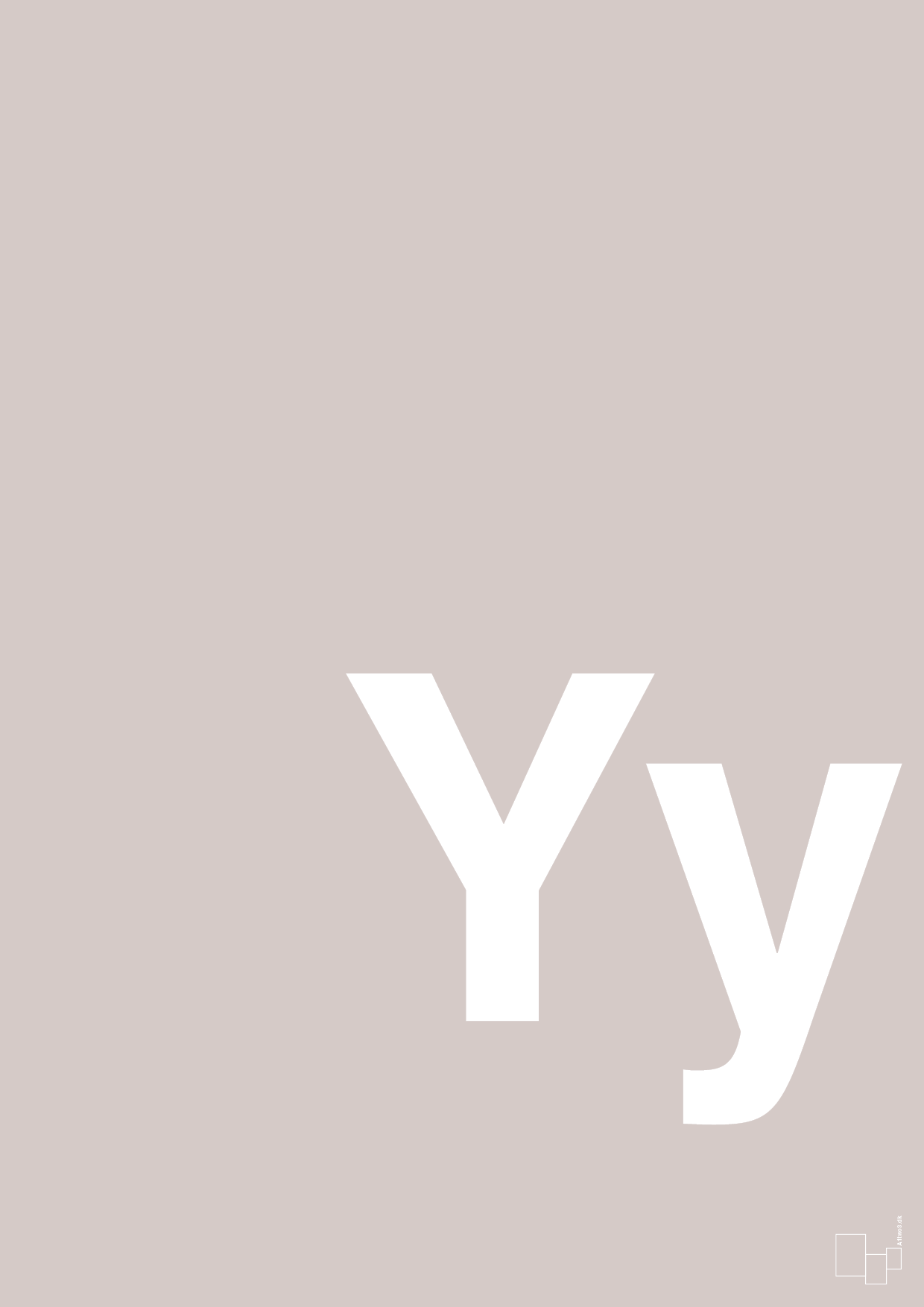 plakat: Bogstav Yy - broken beige-Bogstaver-A1two3