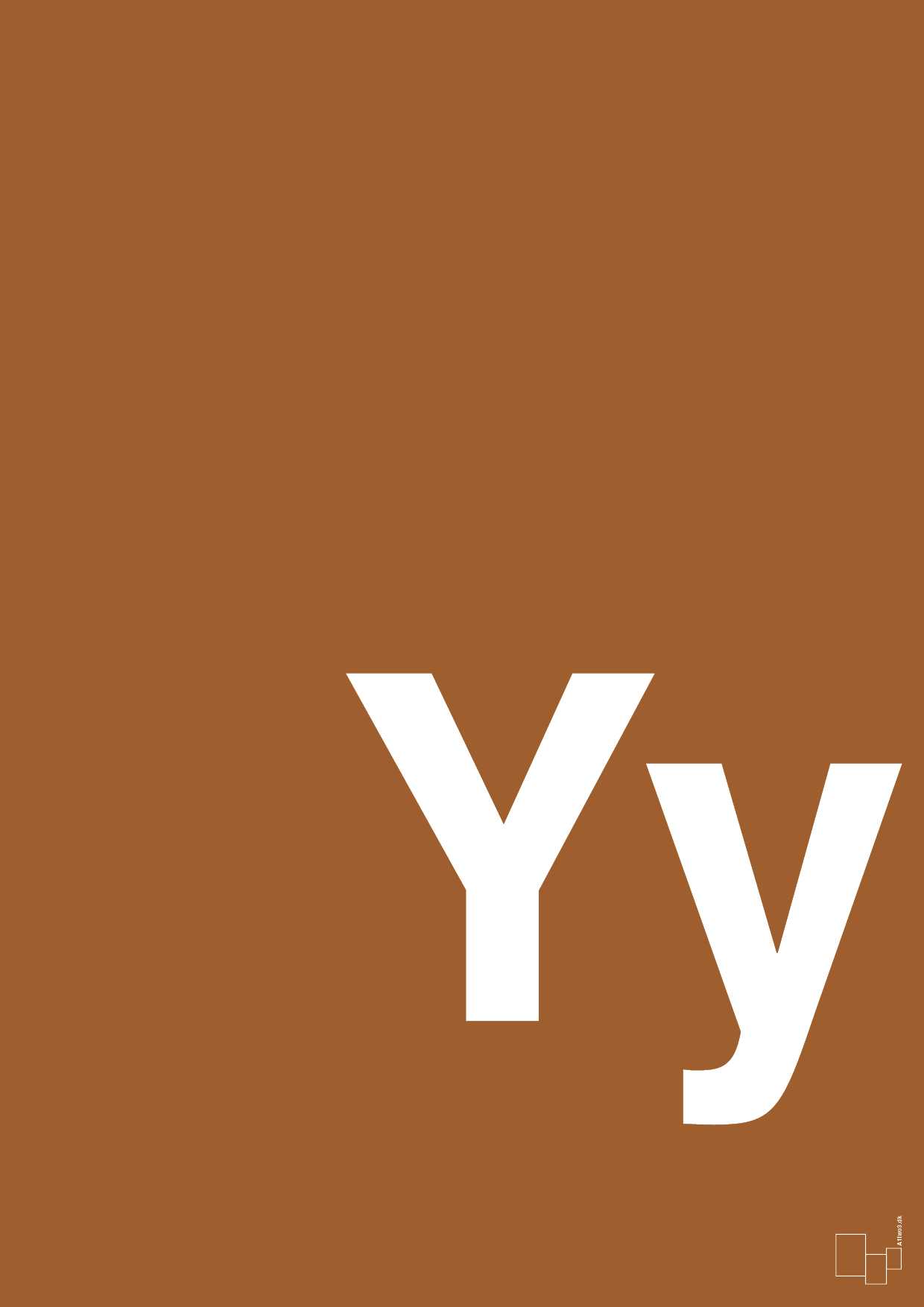 plakat: Bogstav Yy - cognac-Bogstaver-A1two3