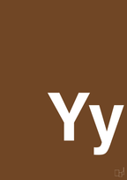 plakat: Bogstav Yy - dark brown-Bogstaver-A1two3