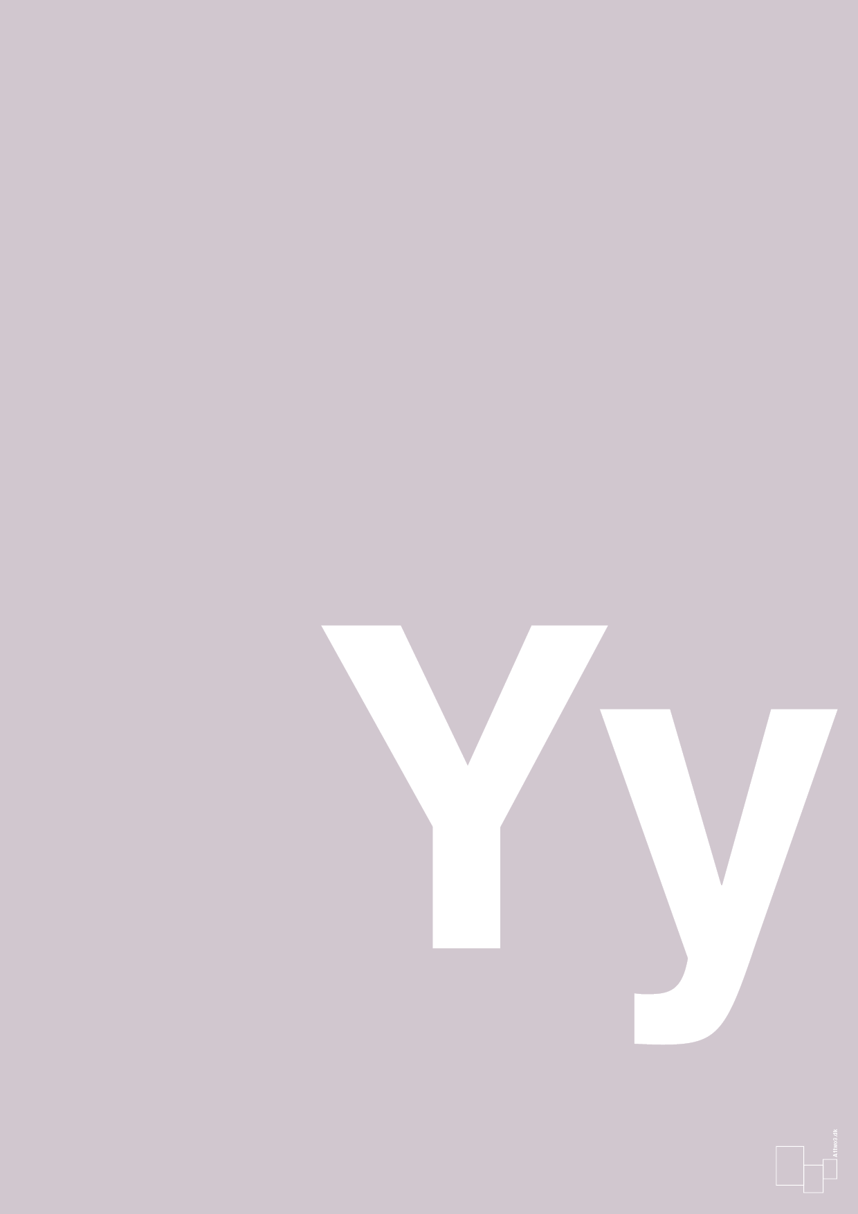 plakat: Bogstav Yy - dusty lilac-Bogstaver-A1two3