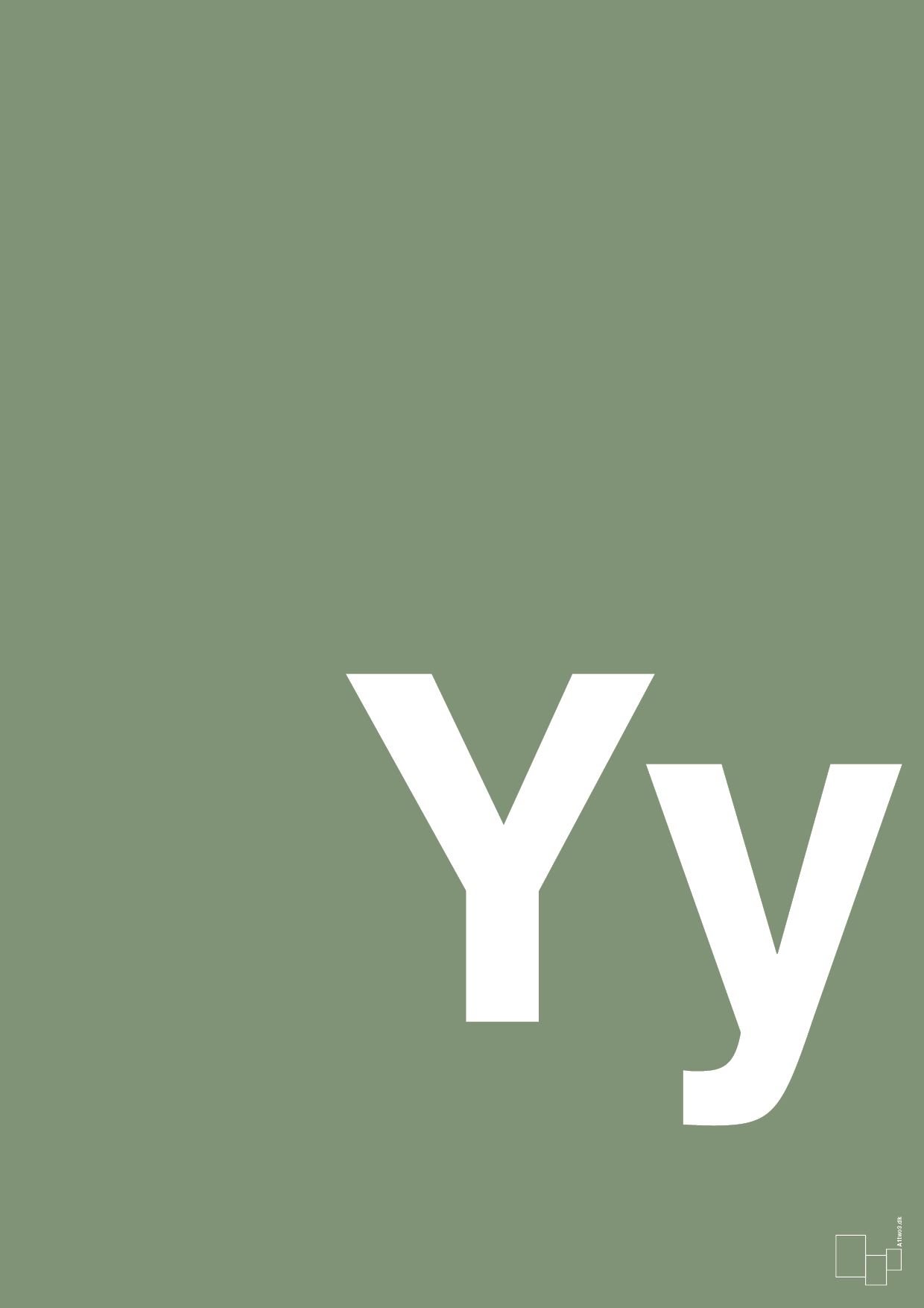 plakat: Bogstav Yy - jade-Bogstaver-A1two3