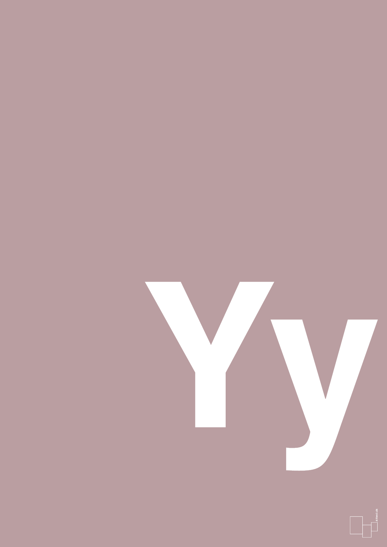 plakat: Bogstav Yy - light rose-Bogstaver-A1two3