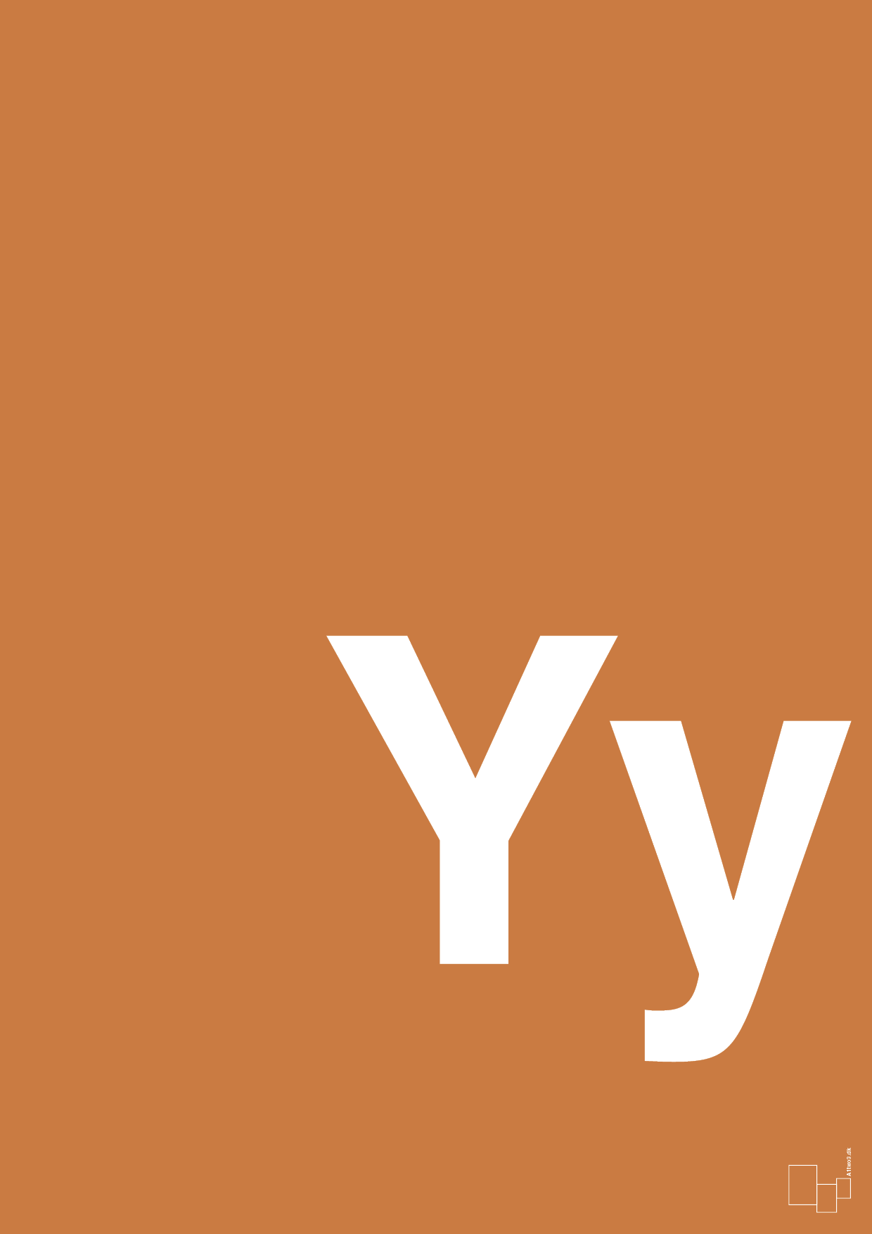 plakat: Bogstav Yy - rumba orange-Bogstaver-A1two3