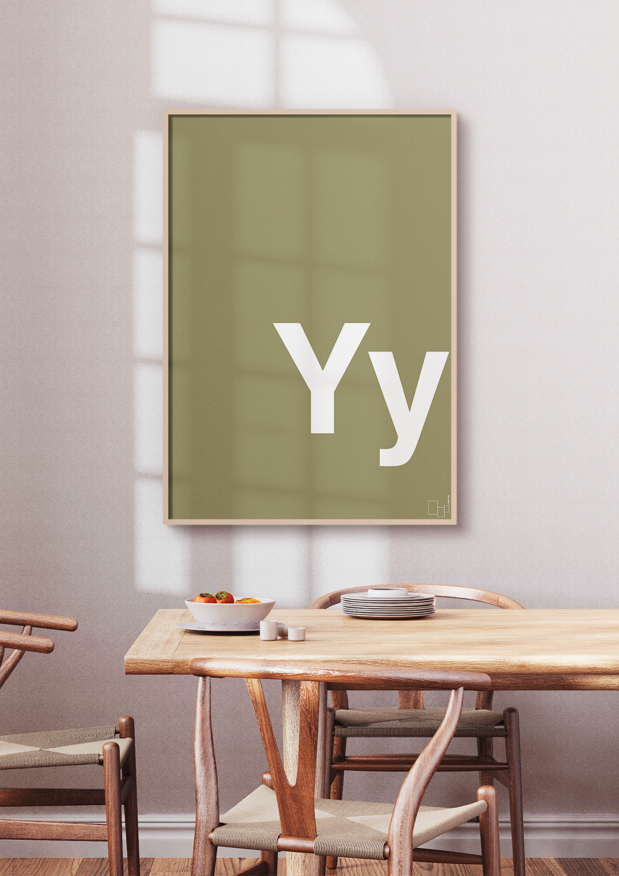 plakat: Bogstav Yy - graphic charcoal-Bogstaver-A1two3