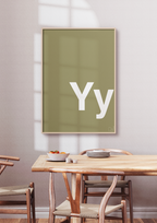 plakat: Bogstav Yy - bubble shell-Bogstaver-A1two3