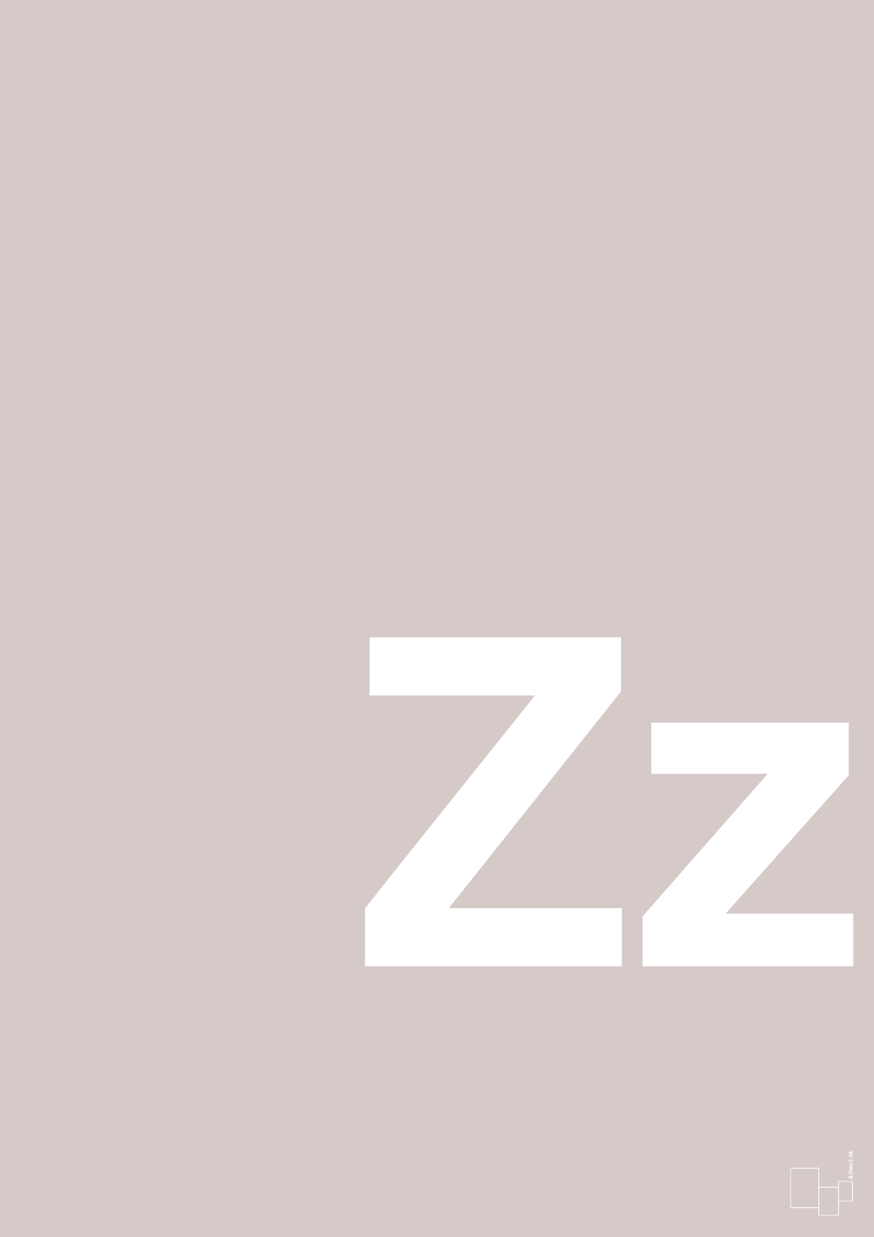 plakat: Bogstav Zz - broken beige-Bogstaver-A1two3