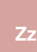 plakat: Bogstav Zz - bubble shell-Bogstaver-A1two3