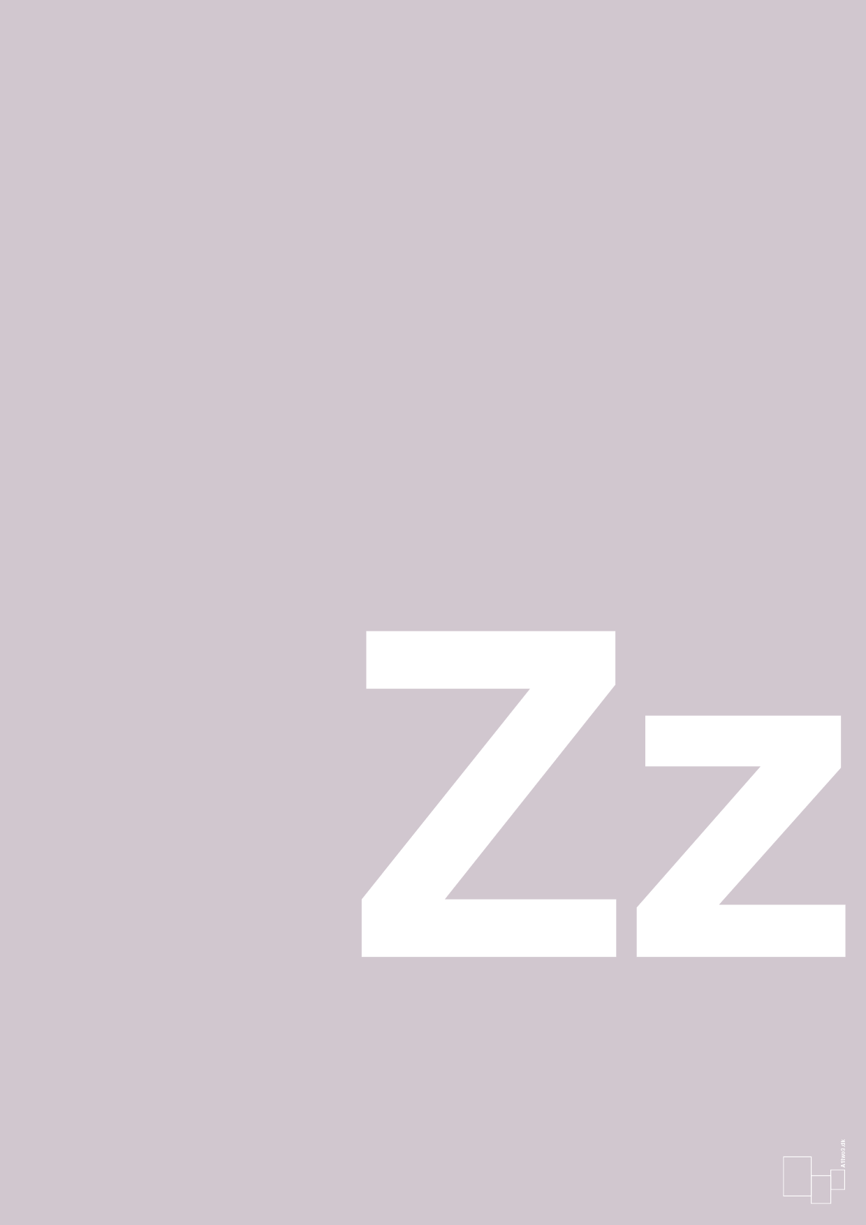 plakat: Bogstav Zz - dusty lilac-Bogstaver-A1two3
