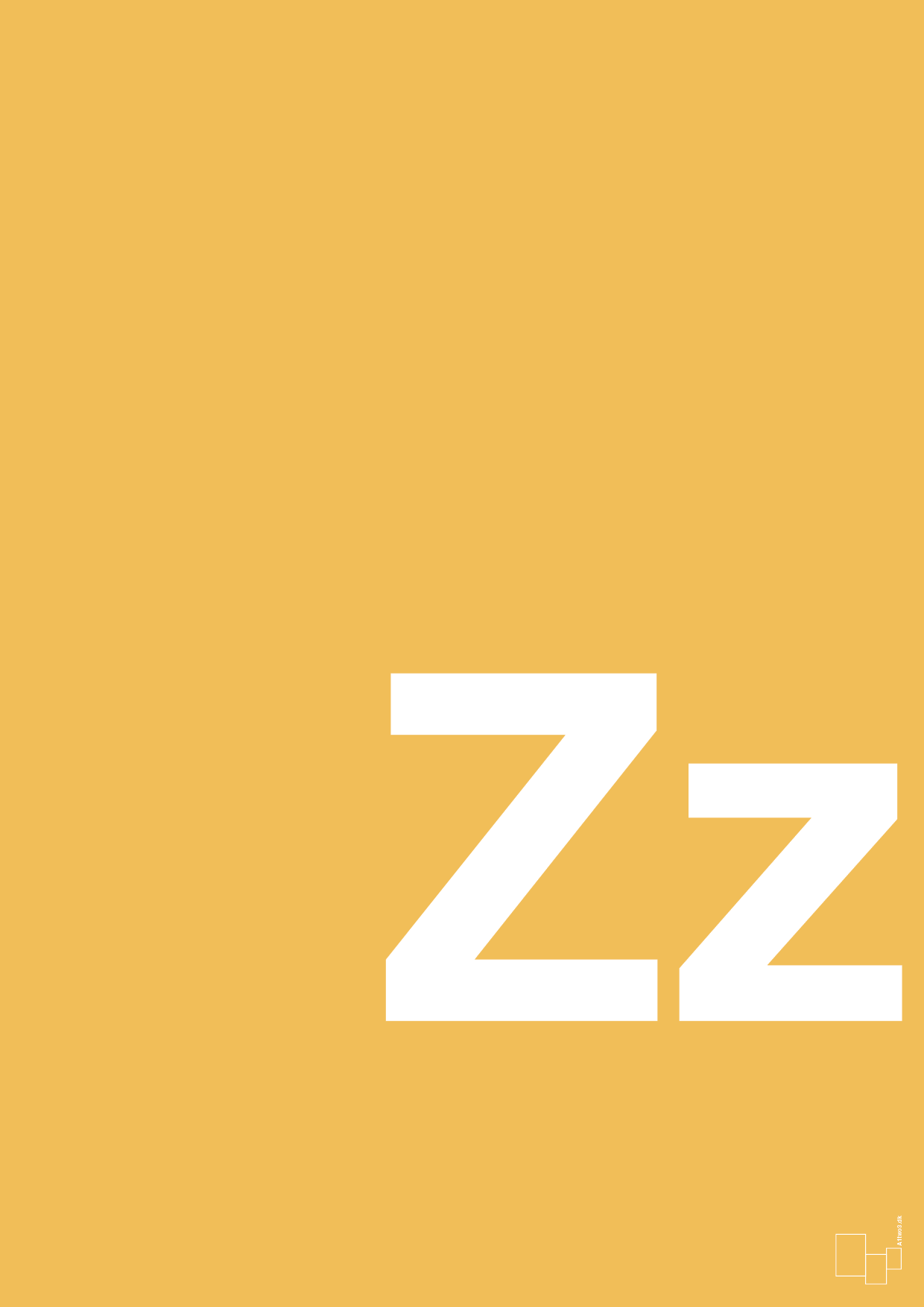 plakat: Bogstav Zz - honeycomb-Bogstaver-A1two3