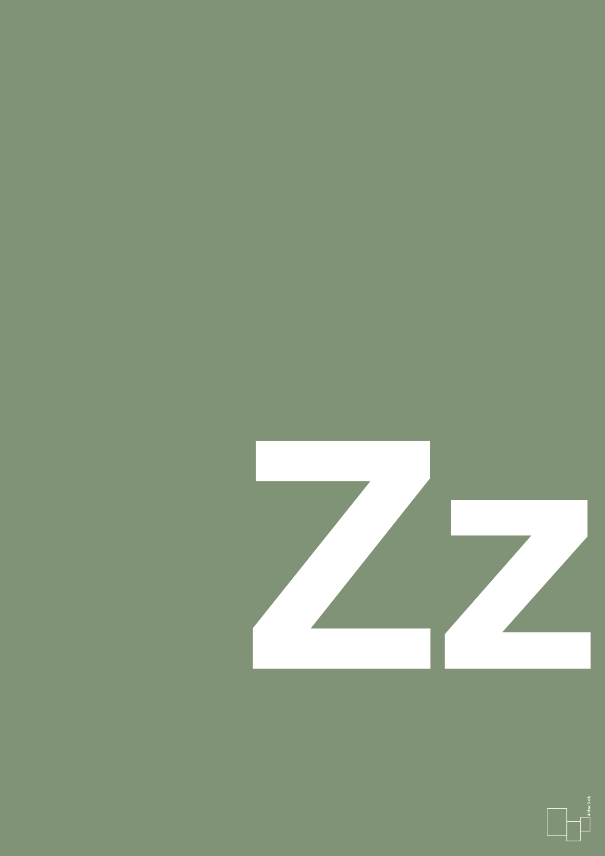 plakat: Bogstav Zz - jade-Bogstaver-A1two3