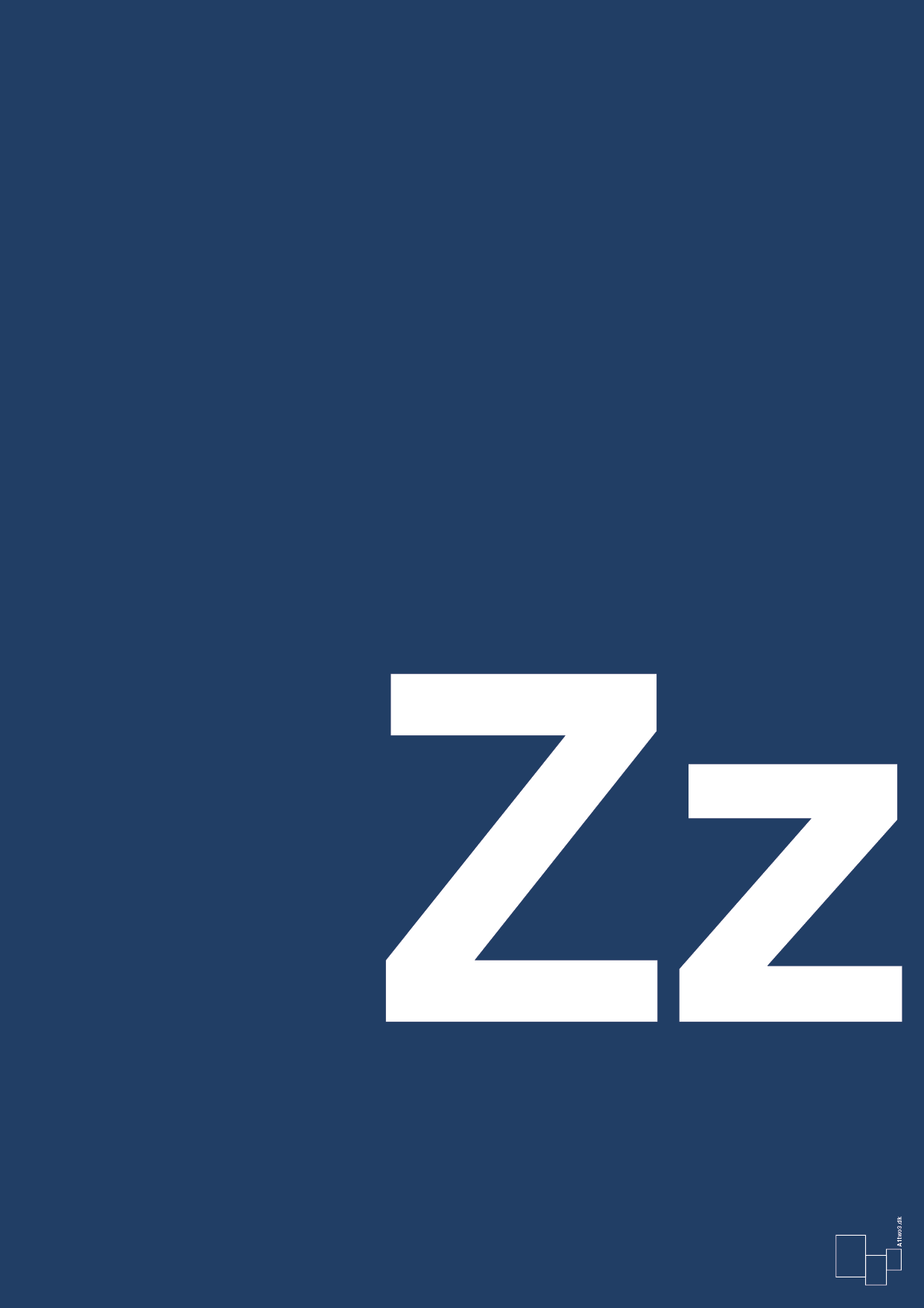 plakat: Bogstav Zz - lapis blue-Bogstaver-A1two3