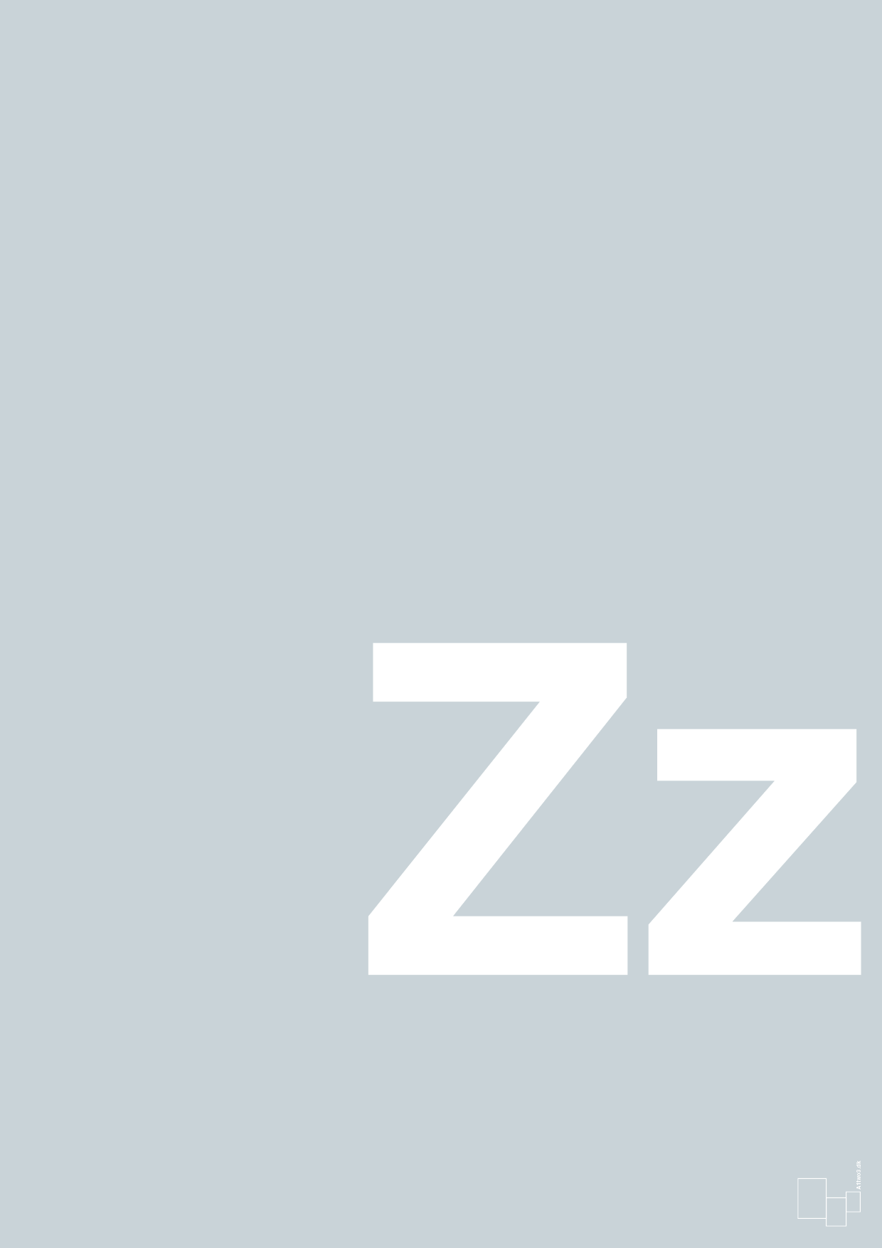 plakat: Bogstav Zz - light drizzle-Bogstaver-A1two3
