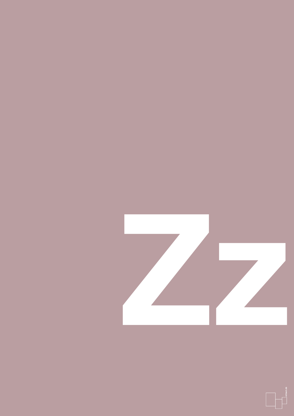 plakat: Bogstav Zz - light rose-Bogstaver-A1two3