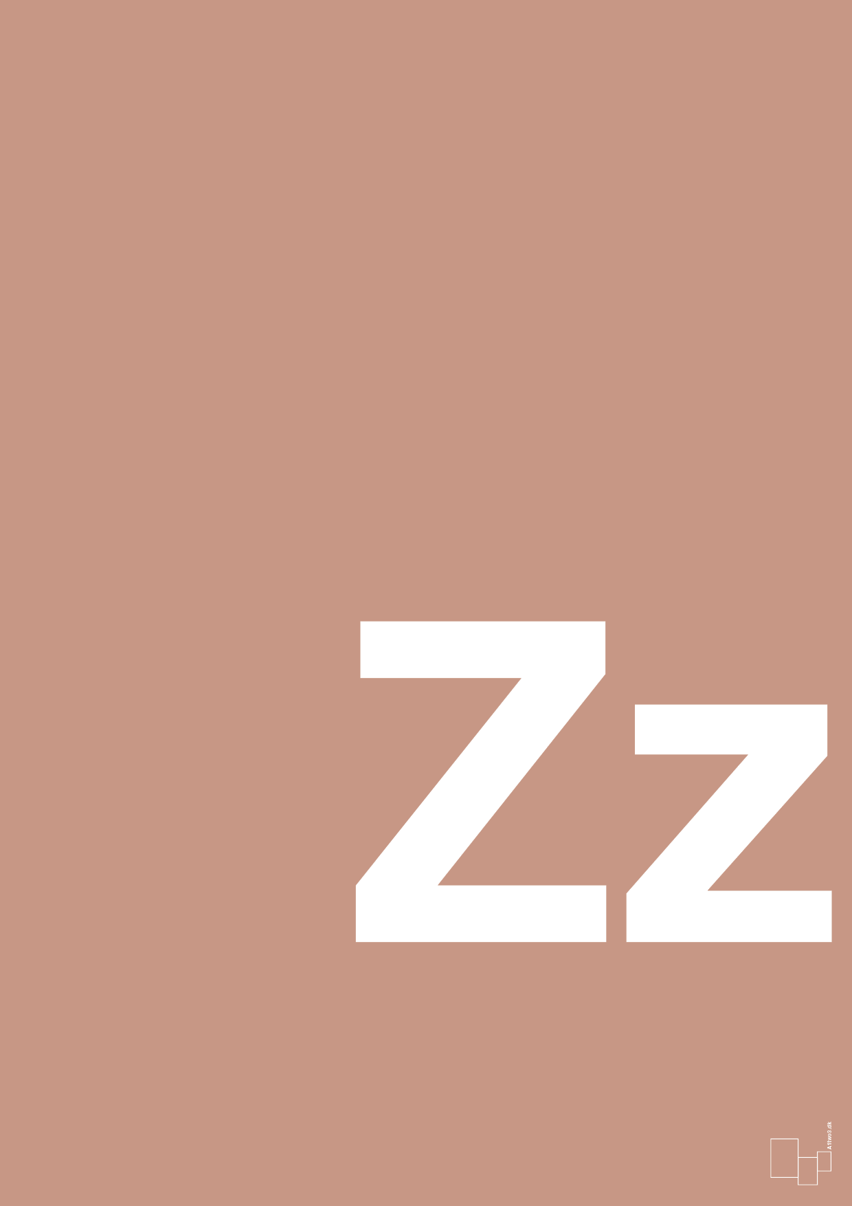 plakat: Bogstav Zz - powder-Bogstaver-A1two3