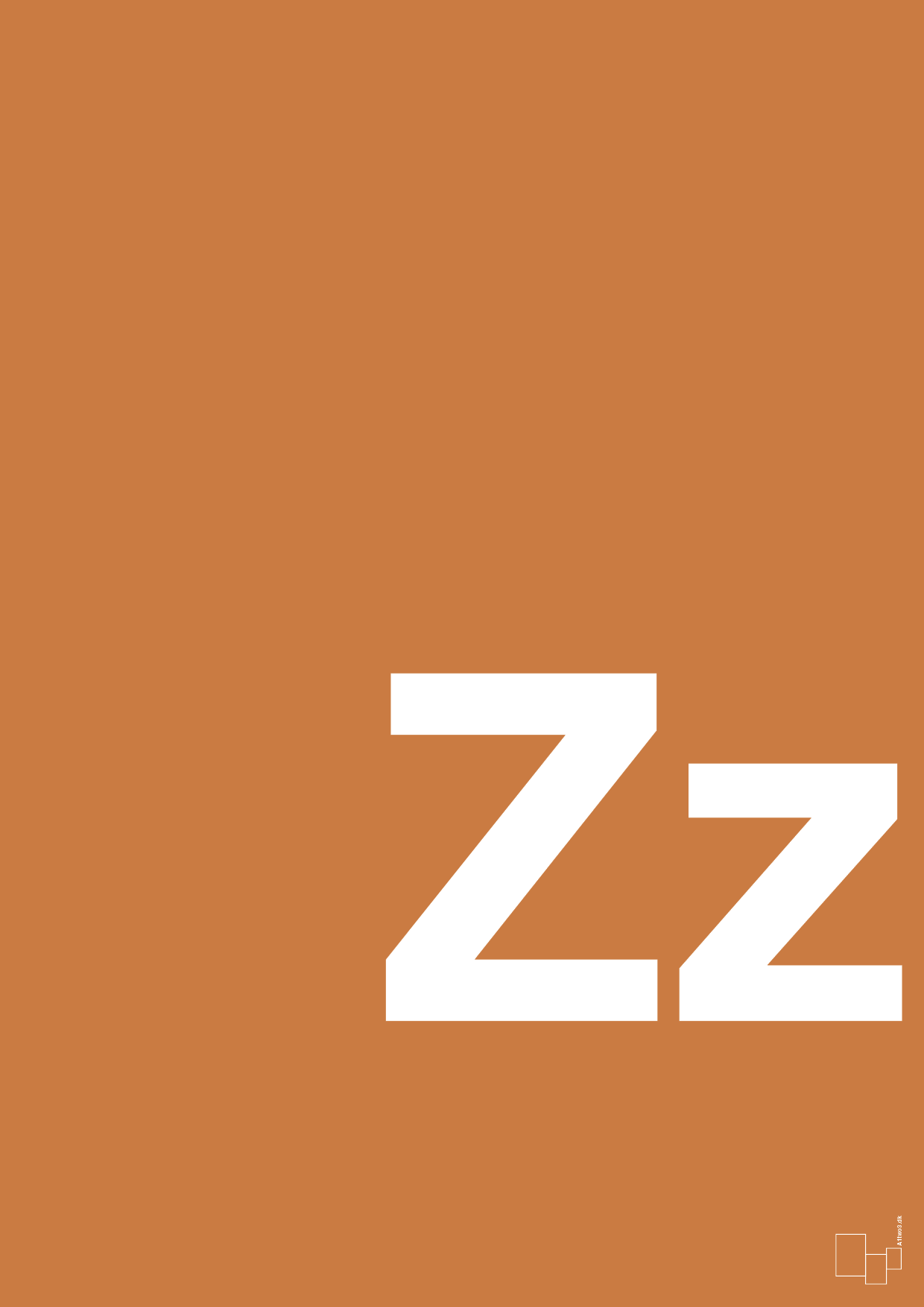 plakat: Bogstav Zz - rumba orange-Bogstaver-A1two3