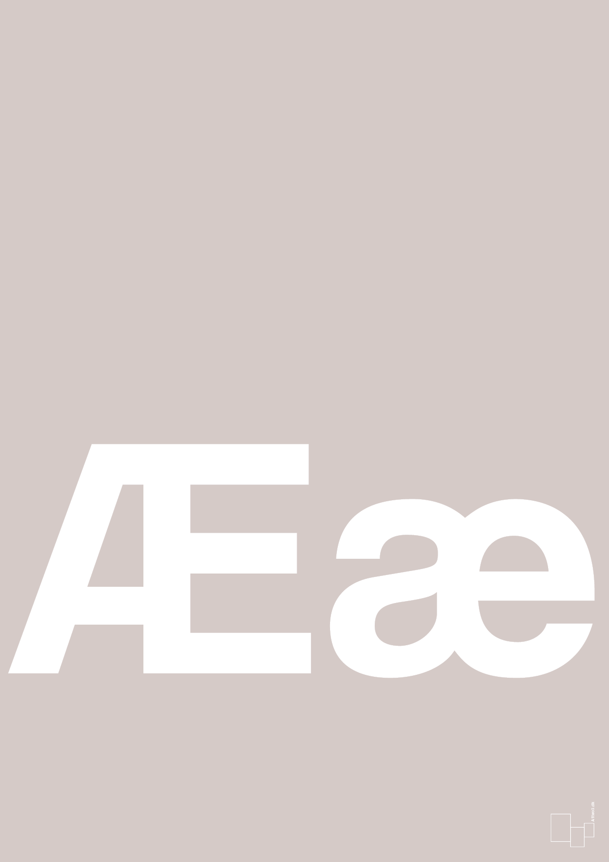 plakat: Bogstav Ææ - broken beige-Bogstaver-A1two3