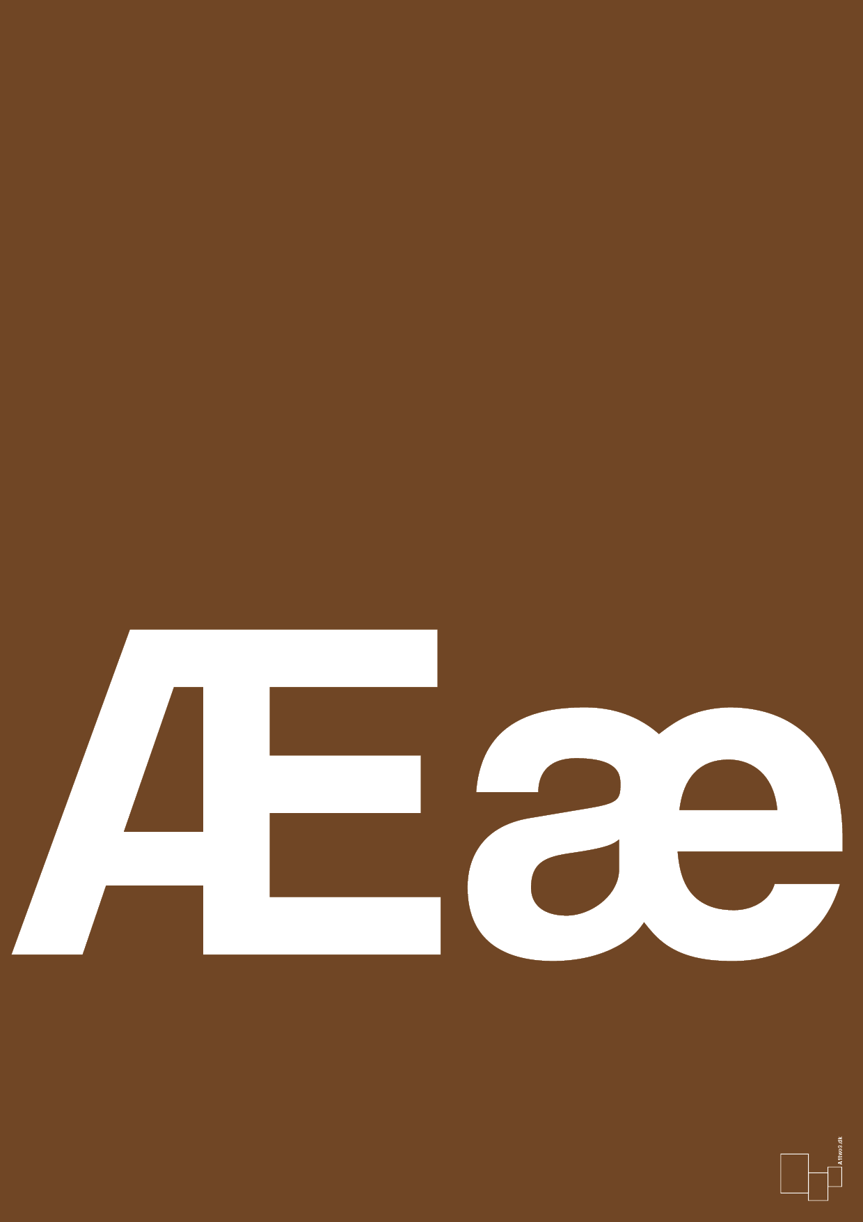 plakat: Bogstav Ææ - dark brown-Bogstaver-A1two3