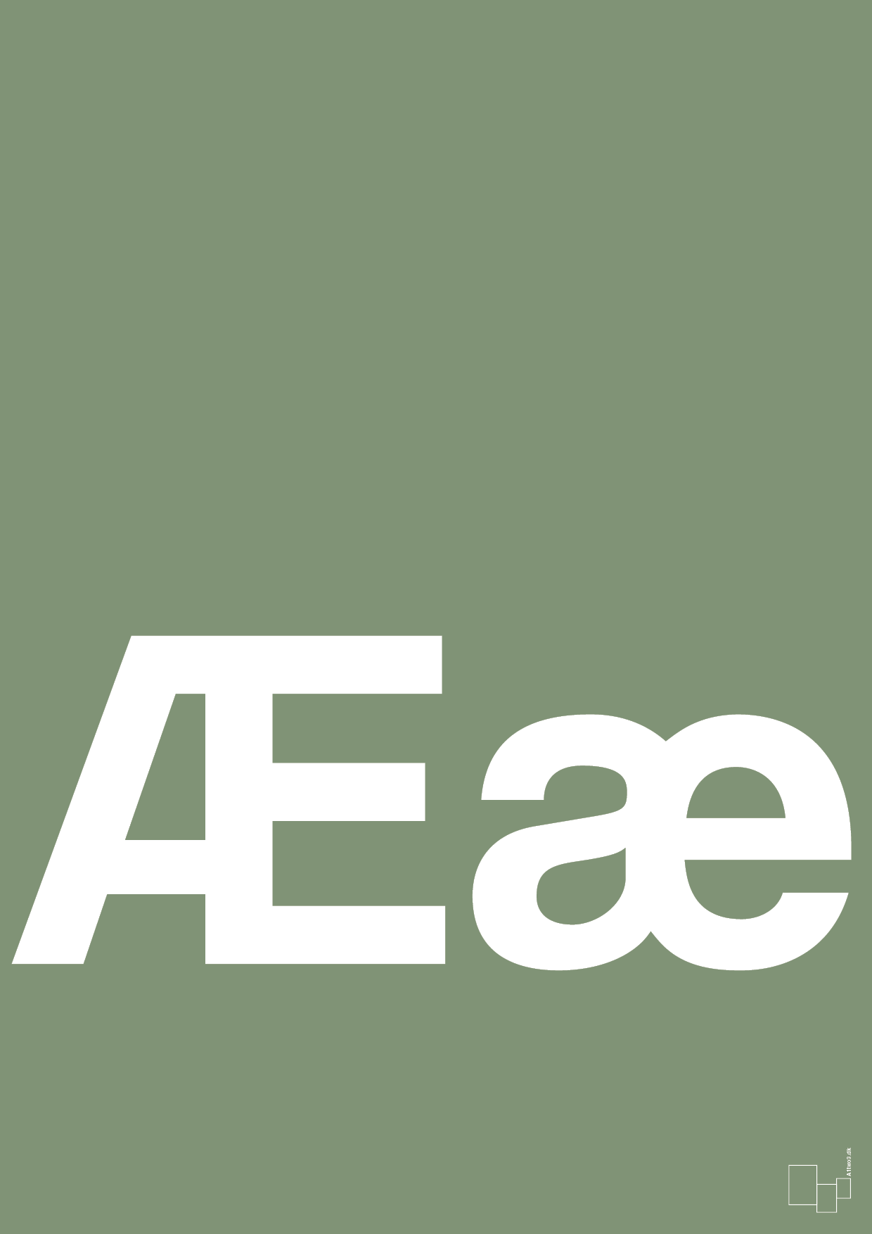 plakat: Bogstav Ææ - jade-Bogstaver-A1two3