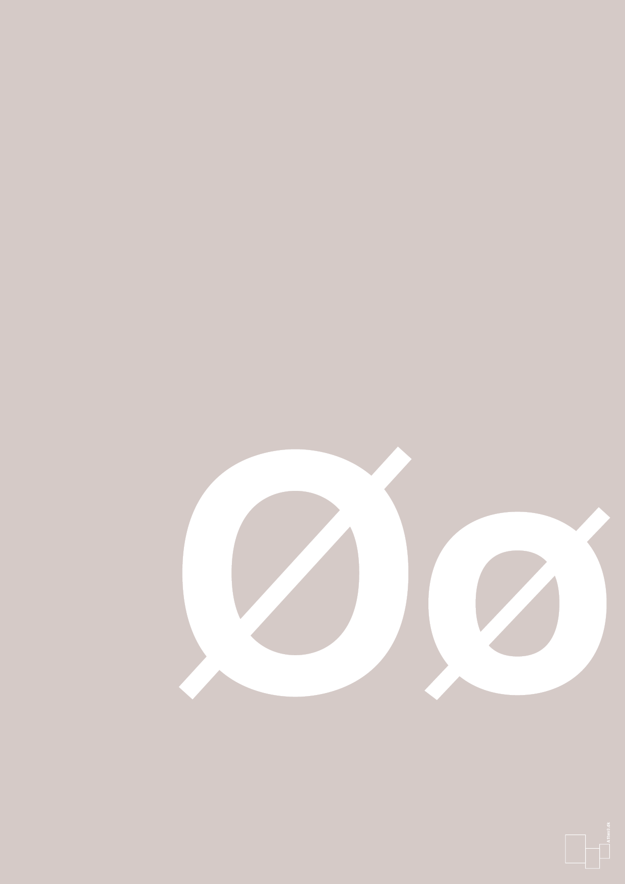 plakat: Bogstav Øø - broken beige-Bogstaver-A1two3