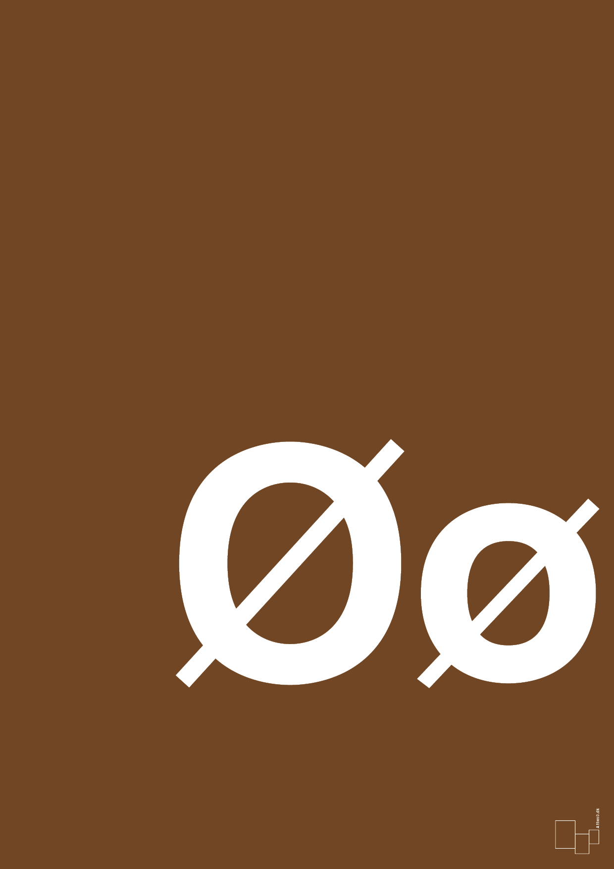 plakat: Bogstav Øø - dark brown-Bogstaver-A1two3