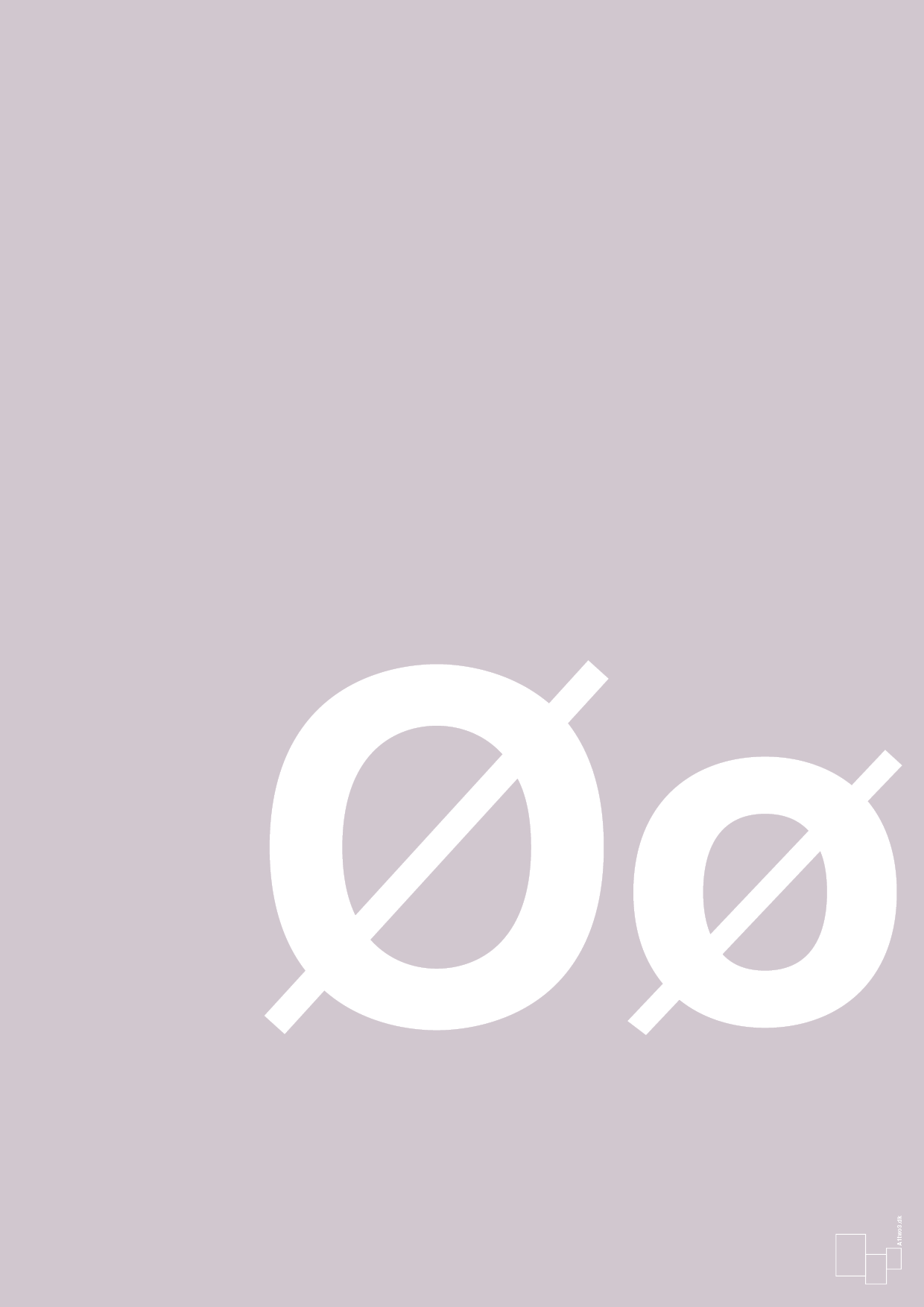 plakat: Bogstav Øø - dusty lilac-Bogstaver-A1two3