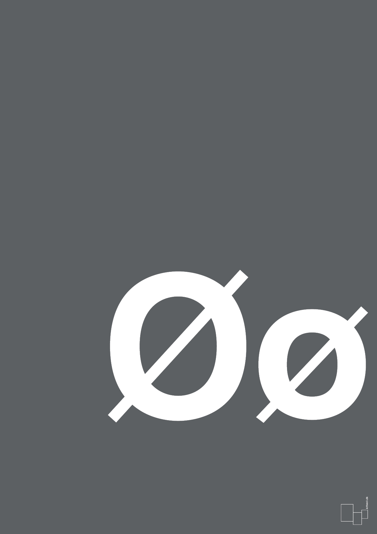 plakat: Bogstav Øø - graphic charcoal-Bogstaver-A1two3