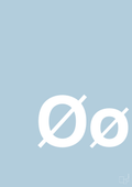 plakat: Bogstav Øø - heavenly blue-Bogstaver-A1two3