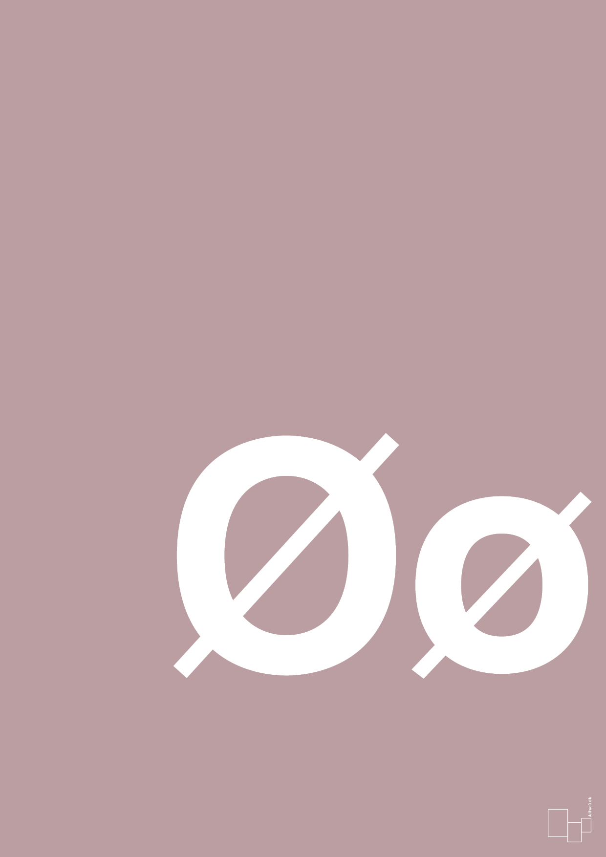 plakat: Bogstav Øø - light rose-Bogstaver-A1two3