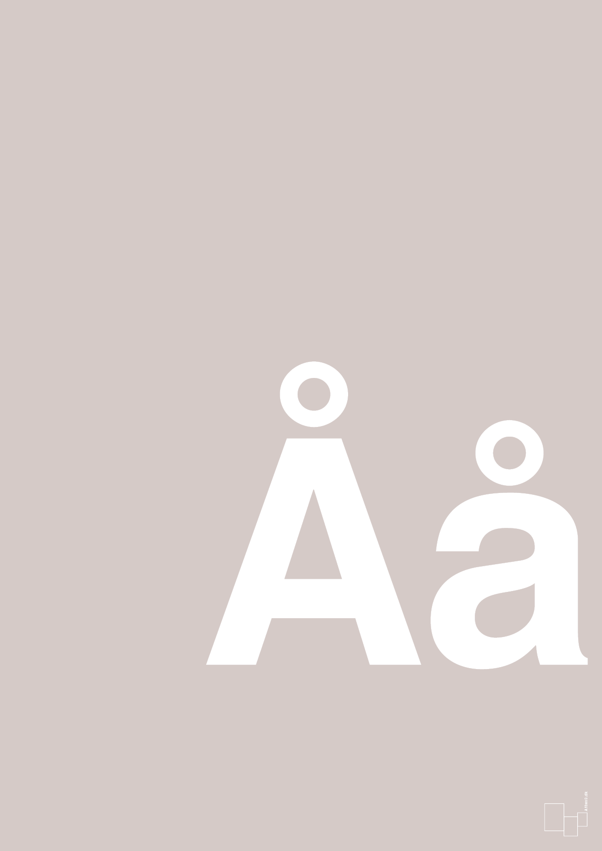 plakat: Bogstav Åå - broken beige-Bogstaver-A1two3