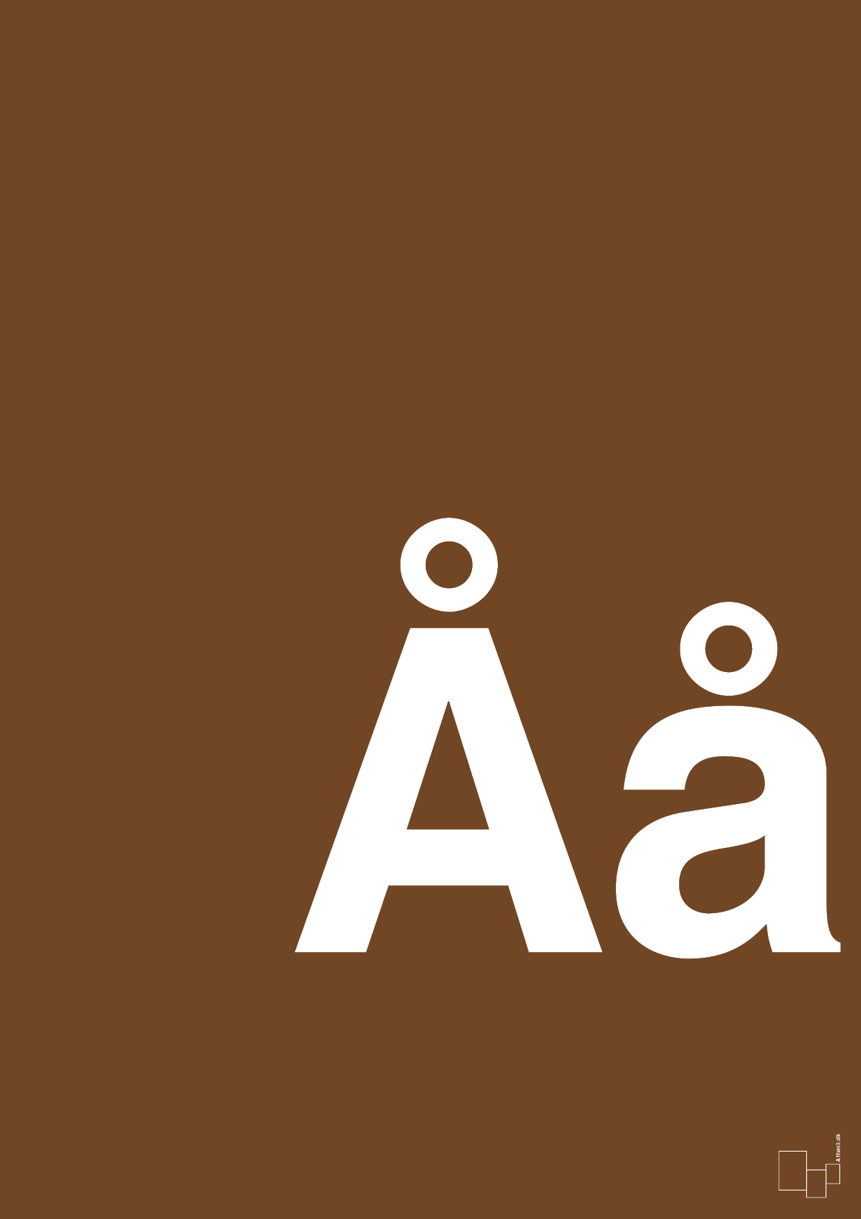 plakat: Bogstav Åå - dark brown-Bogstaver-A1two3