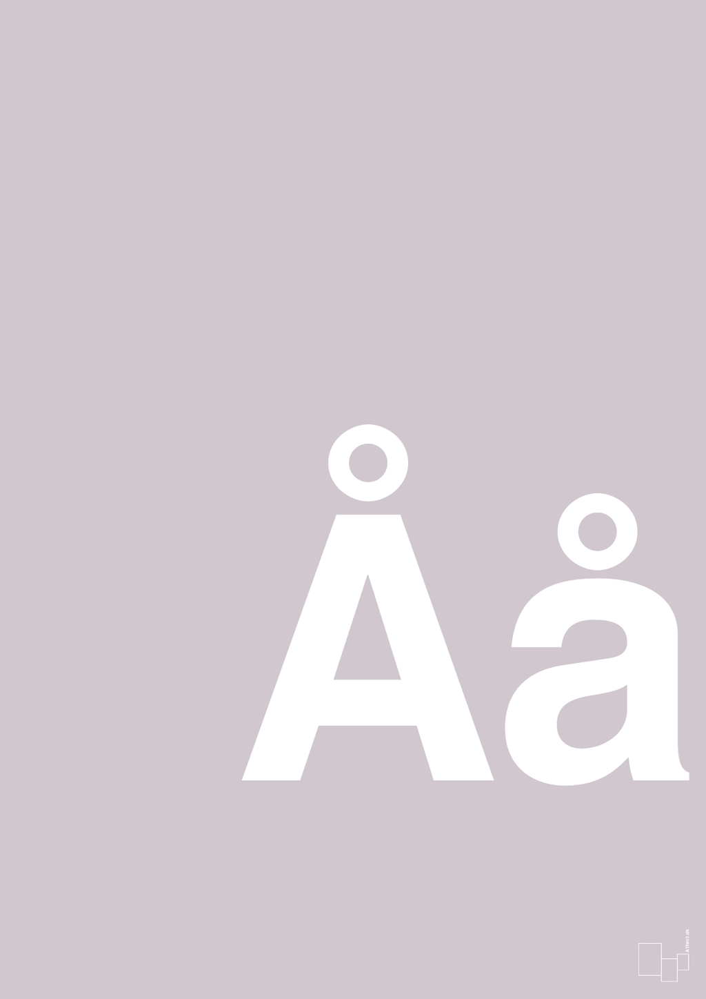 plakat: Bogstav Åå - dusty lilac-Bogstaver-A1two3