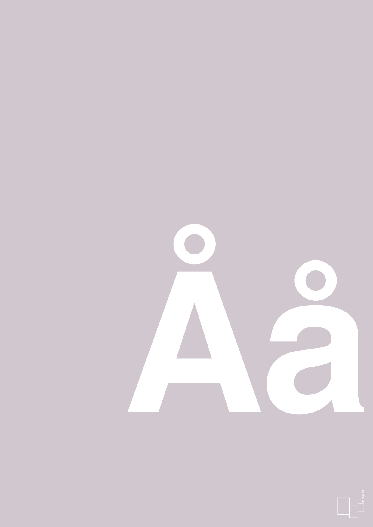 plakat: Bogstav Åå - dusty lilac-Bogstaver-A1two3